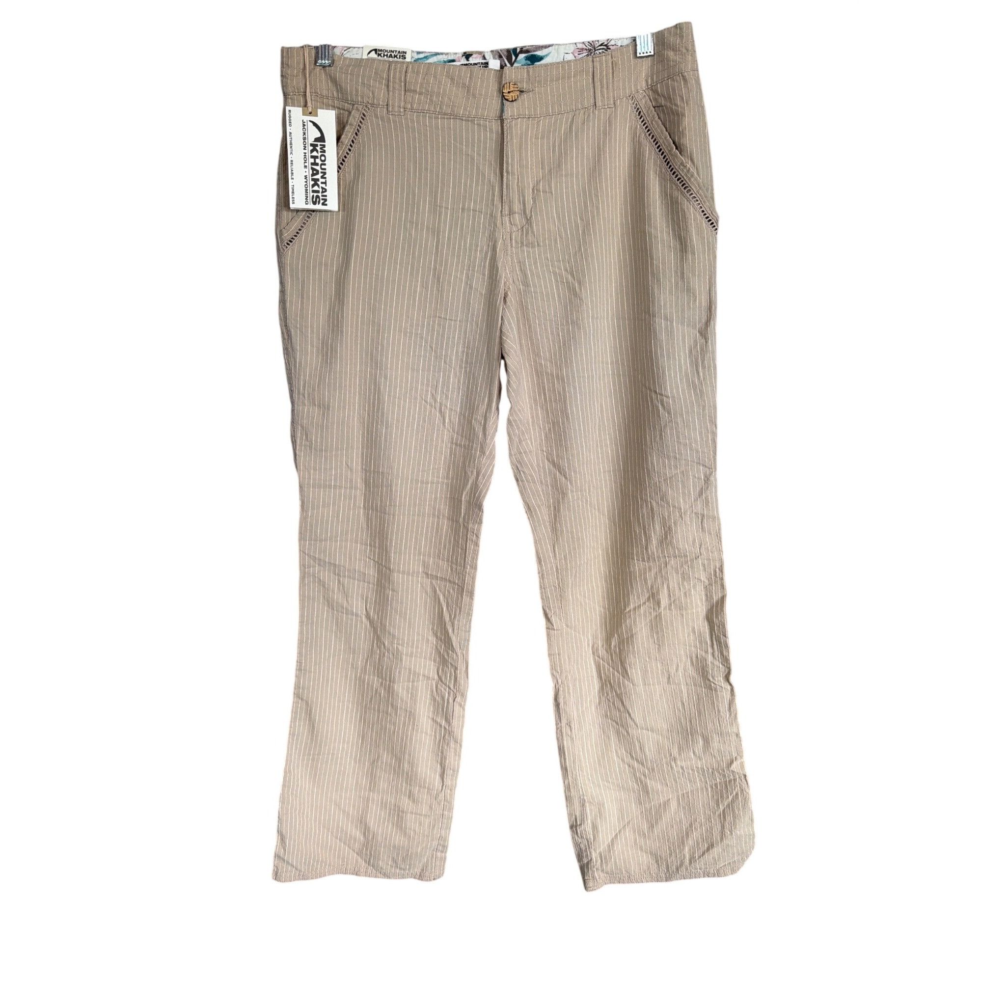 Mountain Khakis NWT Mountain Khakis 8R Lightweight Pinstripe Pants Beige New Size 30" / US 8 / IT 44 - 1 Thumbnail
