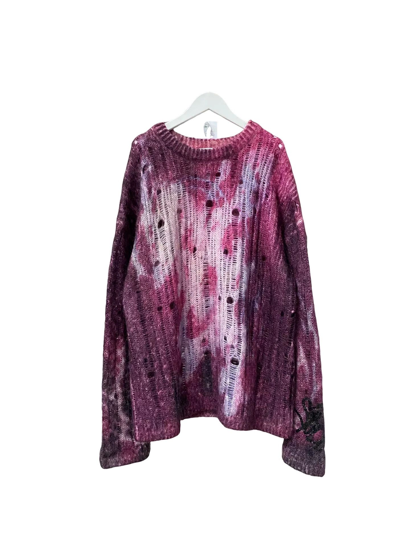 Acne Studios Acne Studios Purple Distressed Mohair Knit Sweater US M Size US M / EU 48-50 / 2 - 1 Thumbnail