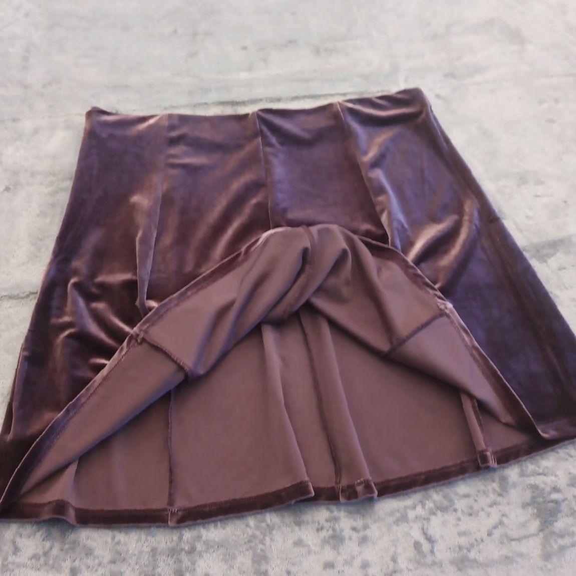 Gap Gap Skirt A-Line Women Short Purple Velour L Elastic Waist ZIP 2000s? Size 36" / US 14 / IT 50 - 7 Thumbnail