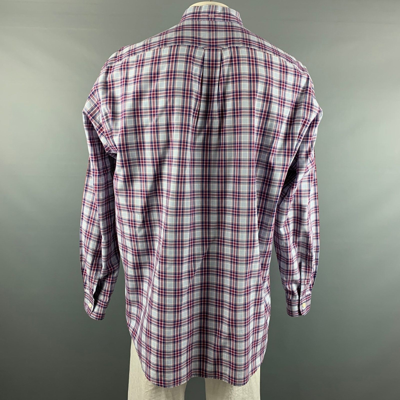 Faconnable FACONNABLE White Blue & Red Checkered Cotton Long Sleeve Size US XL / EU 56 / 4 - 4 Thumbnail