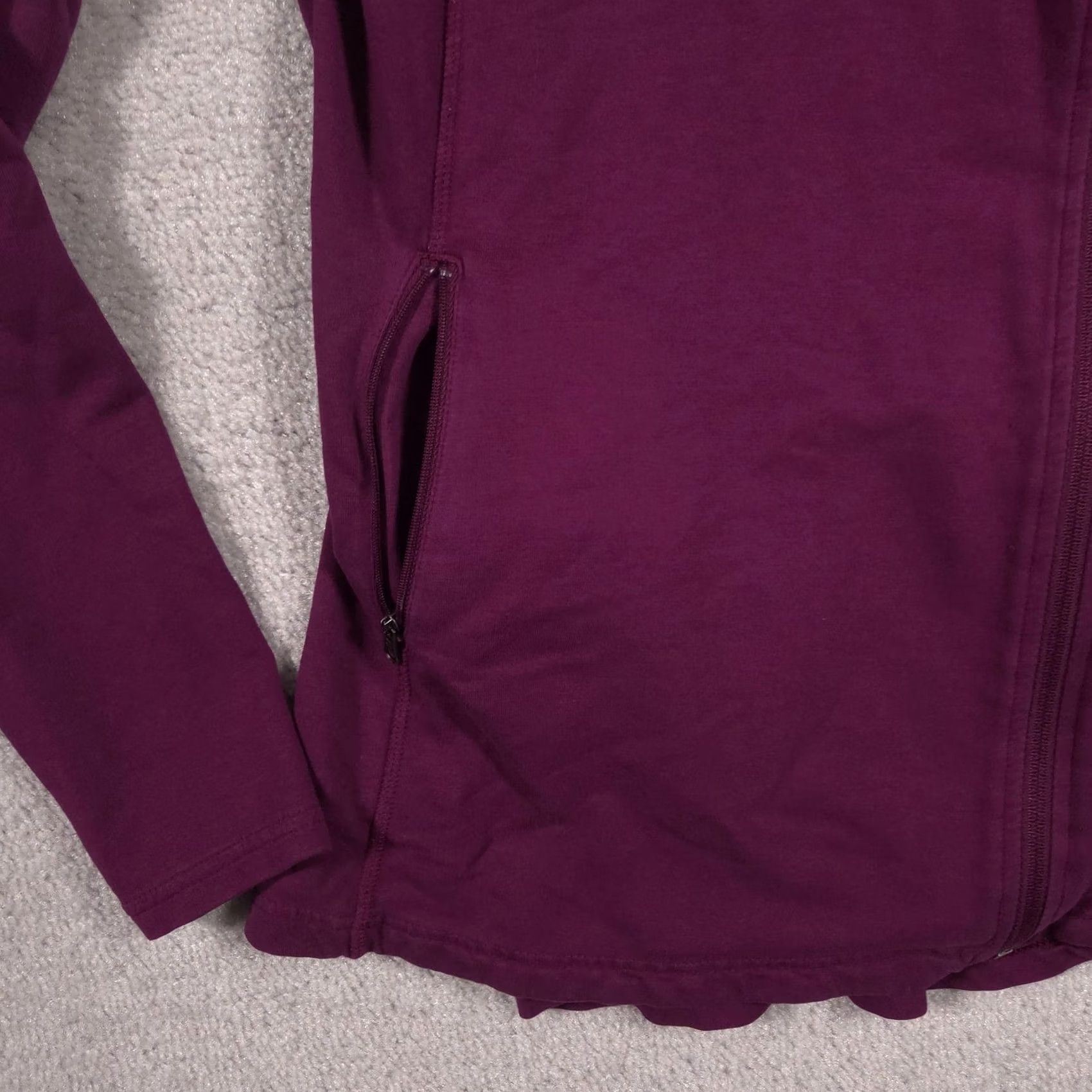 Athleta Athleta Jacket Womens Medium Purple Funnel Neck Full Zip Peplum Hem Jersey Knit Size M / US 6-8 / IT 42-44 - 4 Thumbnail