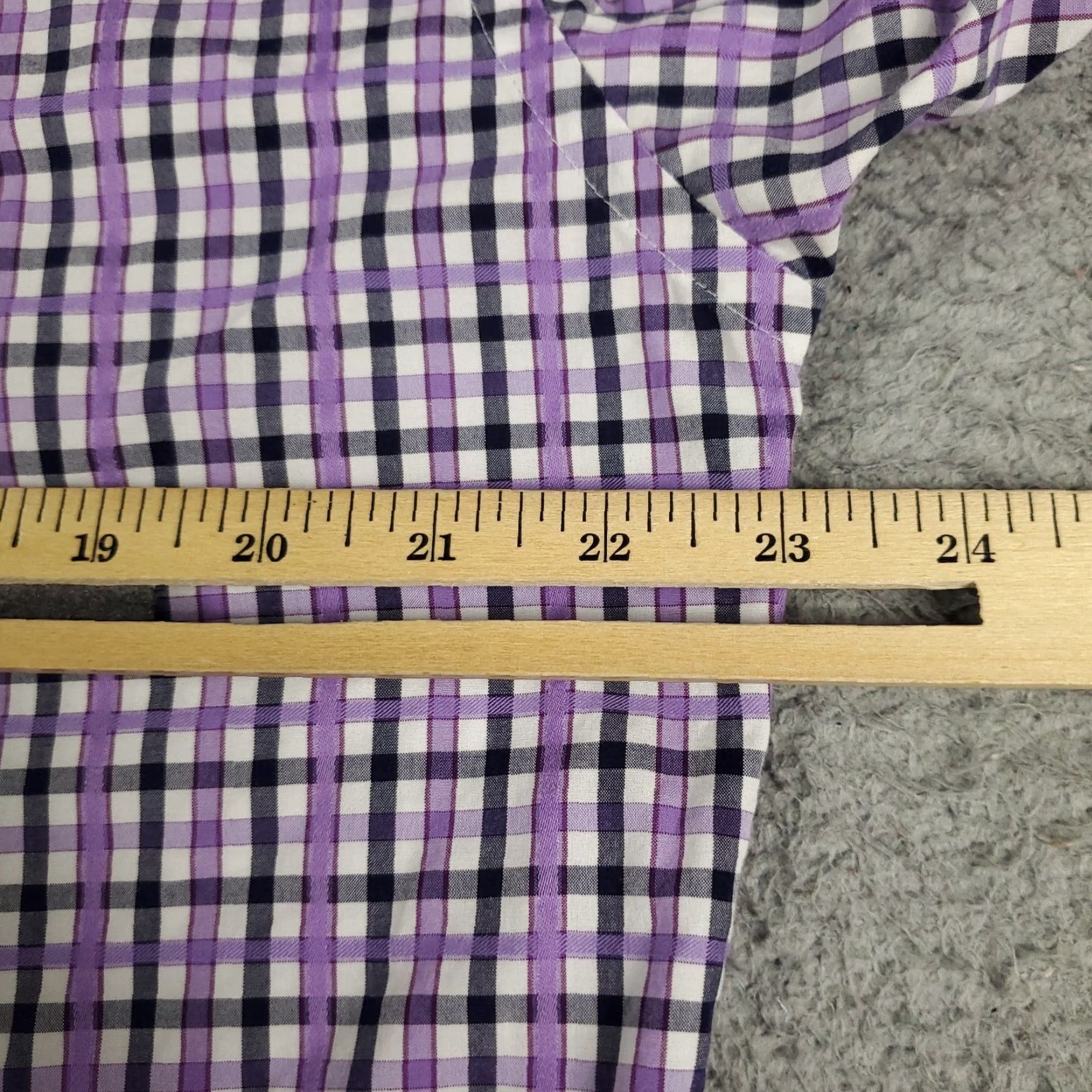 BUGATCHI Bugatchi Uomo Shirt Large Purple Plaid Button-Up Long Sleeve Mens Size US L / EU 52-54 / 3 - 6 Thumbnail