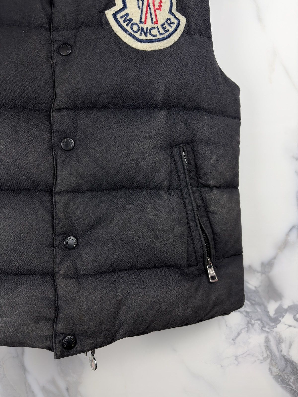 Junya Watanabe × Moncler AW07 Junya Watanabe Moncler Patch Waxed Down Puffer Vest Size US S / EU 44-46 / 1 - 6 Thumbnail