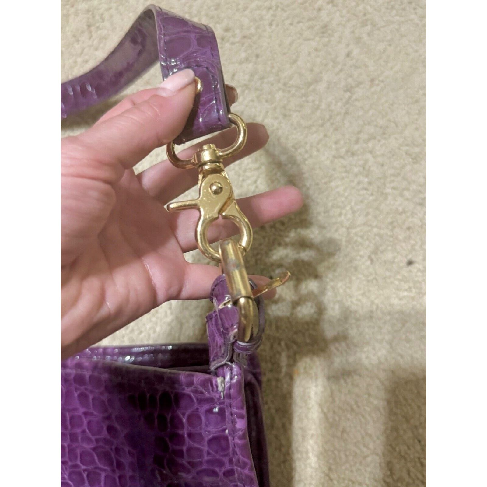 Other Gianni Bini Large Purple Leather Bag Size ONE SIZE - 7 Thumbnail