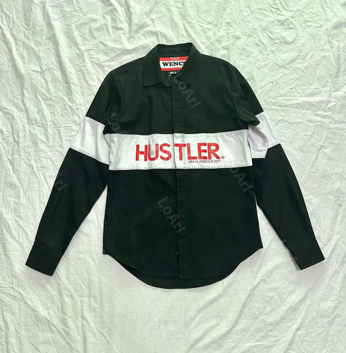 Pre-owned Hood By Air Hba 17ss 1of1 Sample “hustler”shirt In Black