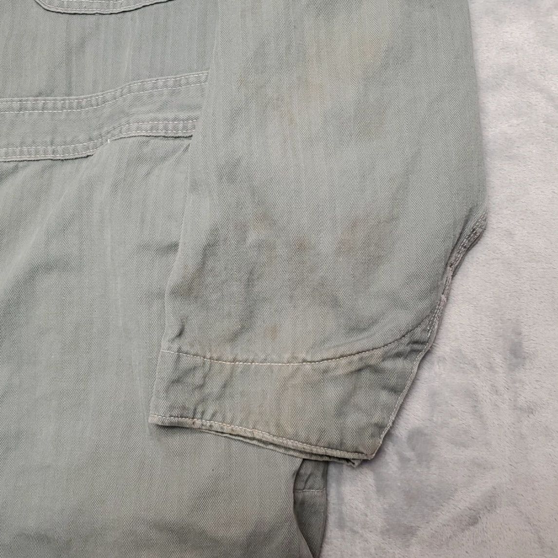 Vintage VINTAGE Big MacCoveralls Mens 46 R Gray Green Herringbone Utility Work Mechanic Shirt Size ONE SIZE - 7 Thumbnail