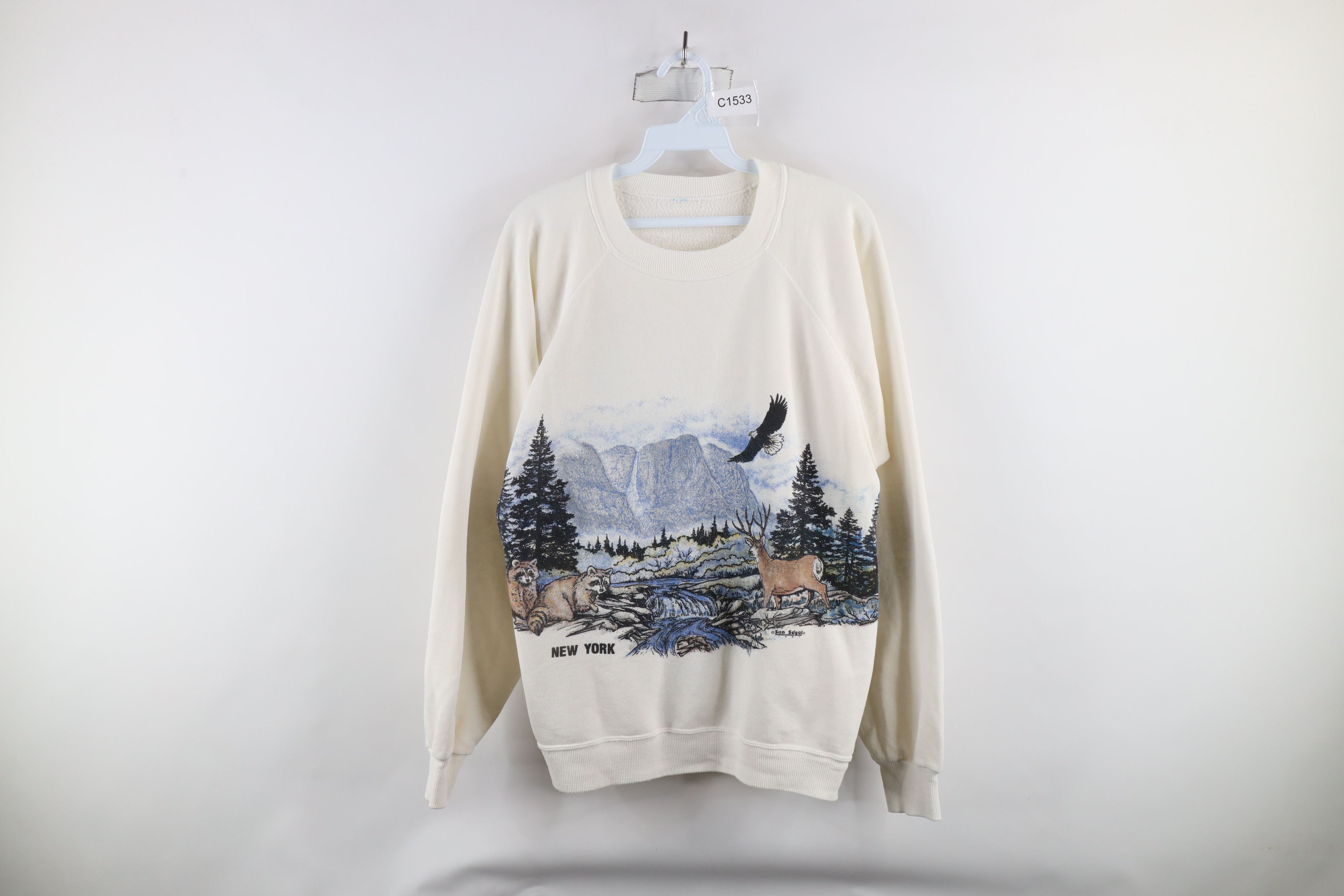 Vintage Vintage 90s Streetwear All Over Print Sweatshirt USA Size US L / EU 52-54 / 3 - 1 Thumbnail
