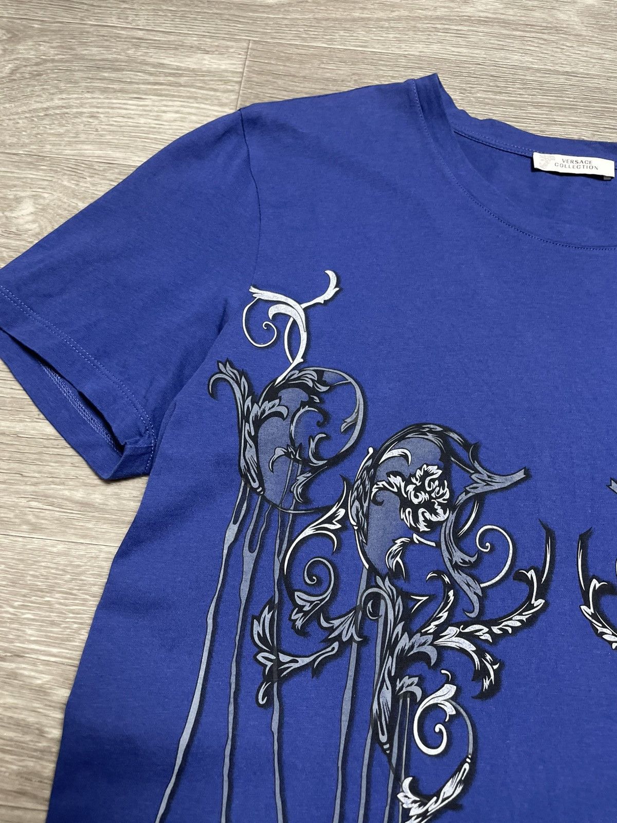 Versace Versace Collection Baroque Graphic Print Blue T-Shirt Size US XXL / EU 58 / 5 - 9 Thumbnail