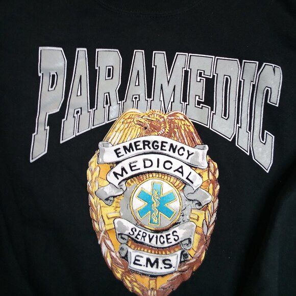 Jerzees × Vintage Vintage Paramedic EMS Spell Out Emblem Crewneck Sweatshirt Size US XL / EU 56 / 4 - 1 Thumbnail