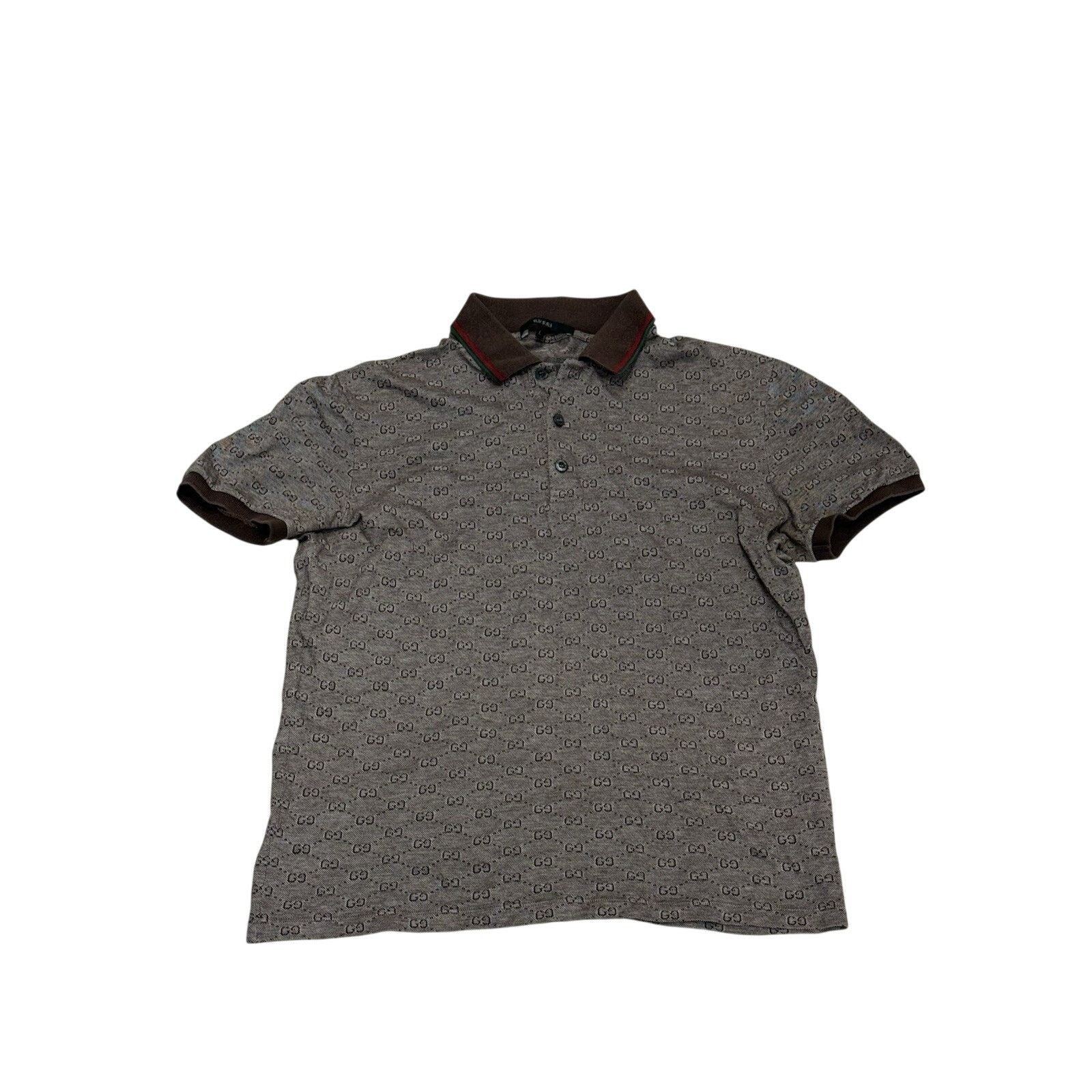 Gucci Gucci GG Monogram Polo Shirt L Brown Slim Fit Web Collar Size US L / EU 52-54 / 3 - 1 Thumbnail
