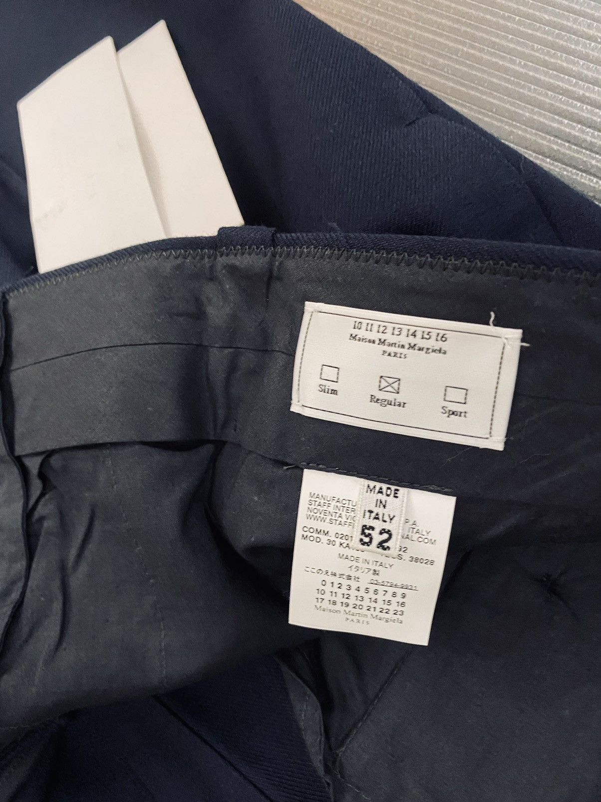 Maison Margiela MM 14 🇮🇹 Dark Blue Gabardine Wool Invert Pleat Slacks 52 NWT Size US 36 / EU 52 - 4 Thumbnail