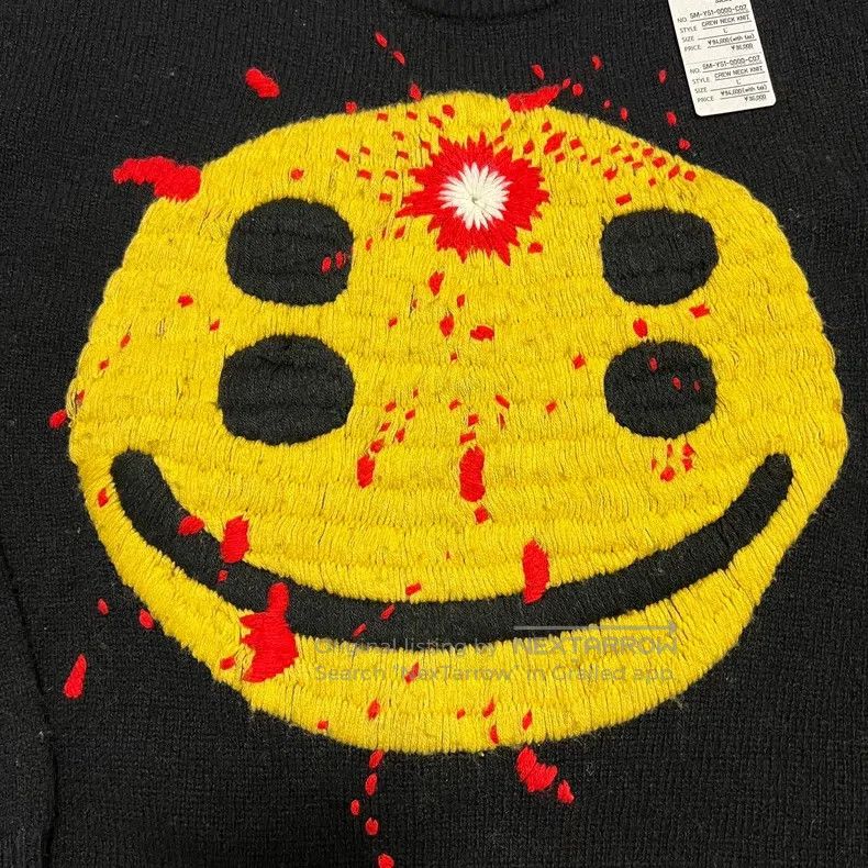 Saint Michael Saint Michael Shot Smiley Face Destroys Sweater Size US L / EU 52-54 / 3 - 5 Thumbnail