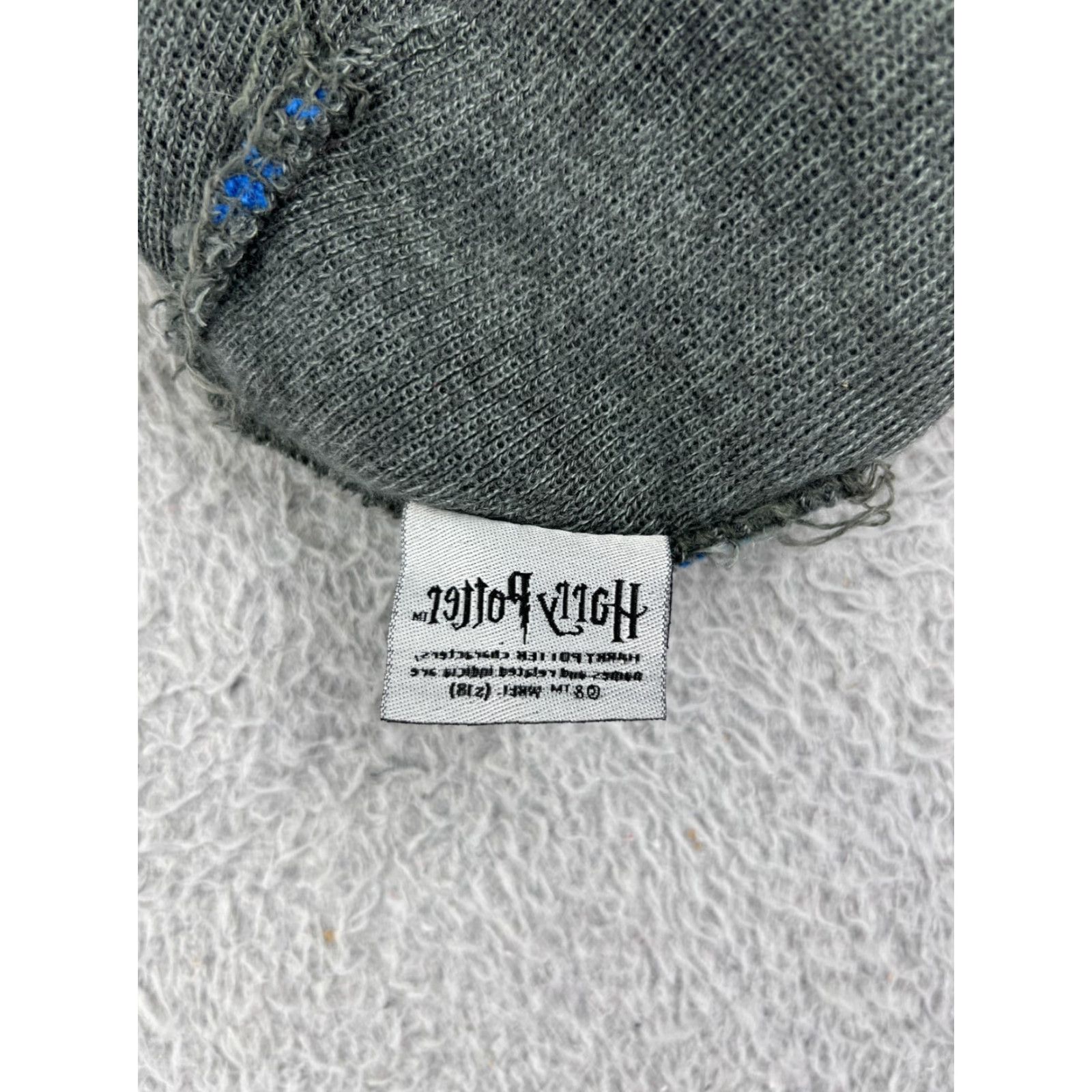 Vintage Harry Potter Beanie Hat Adult One Size Gray Blue Ravenclaw Embroidered Acrylic Knit Logo Ski Size ONE SIZE - 6 Thumbnail