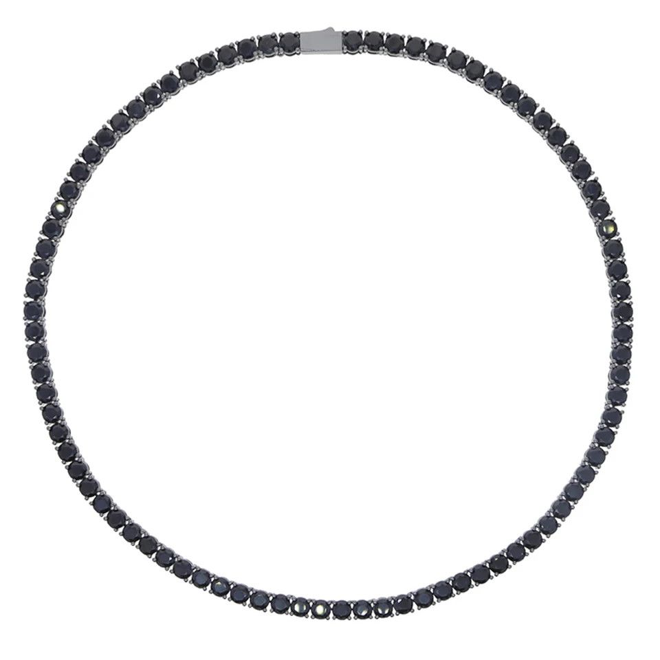 Jewelry Black Cubic 5mm Stone Link Necklace Size ONE SIZE - 3 Thumbnail