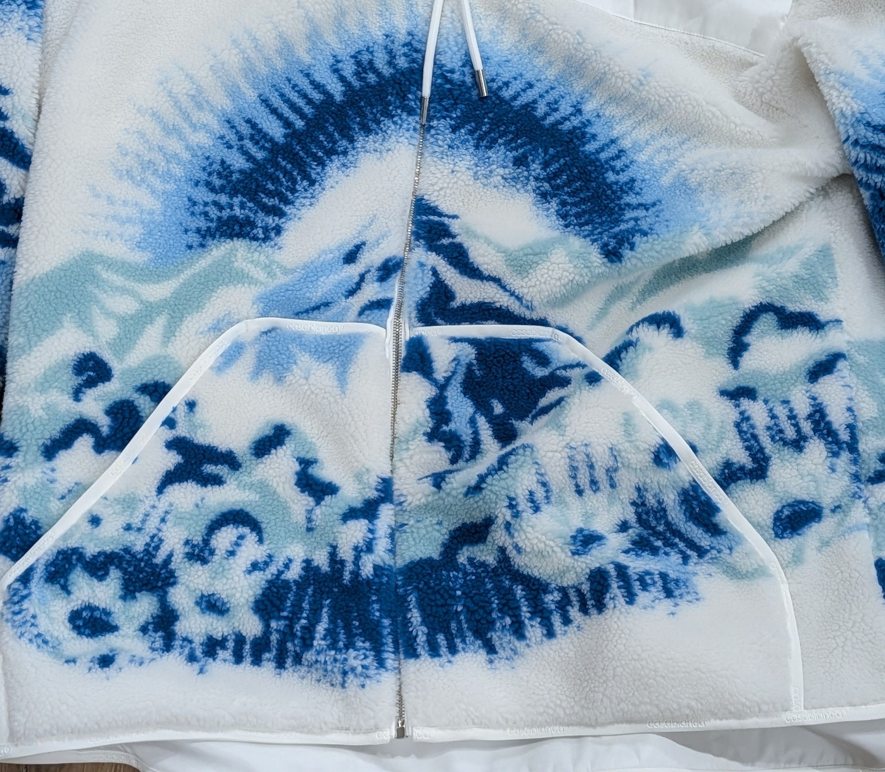 Casablanca Casablanca "Ski Print" Fleece Zip Up Hoodie White/Blue XL Size US XL / EU 56 / 4 - 2 Thumbnail