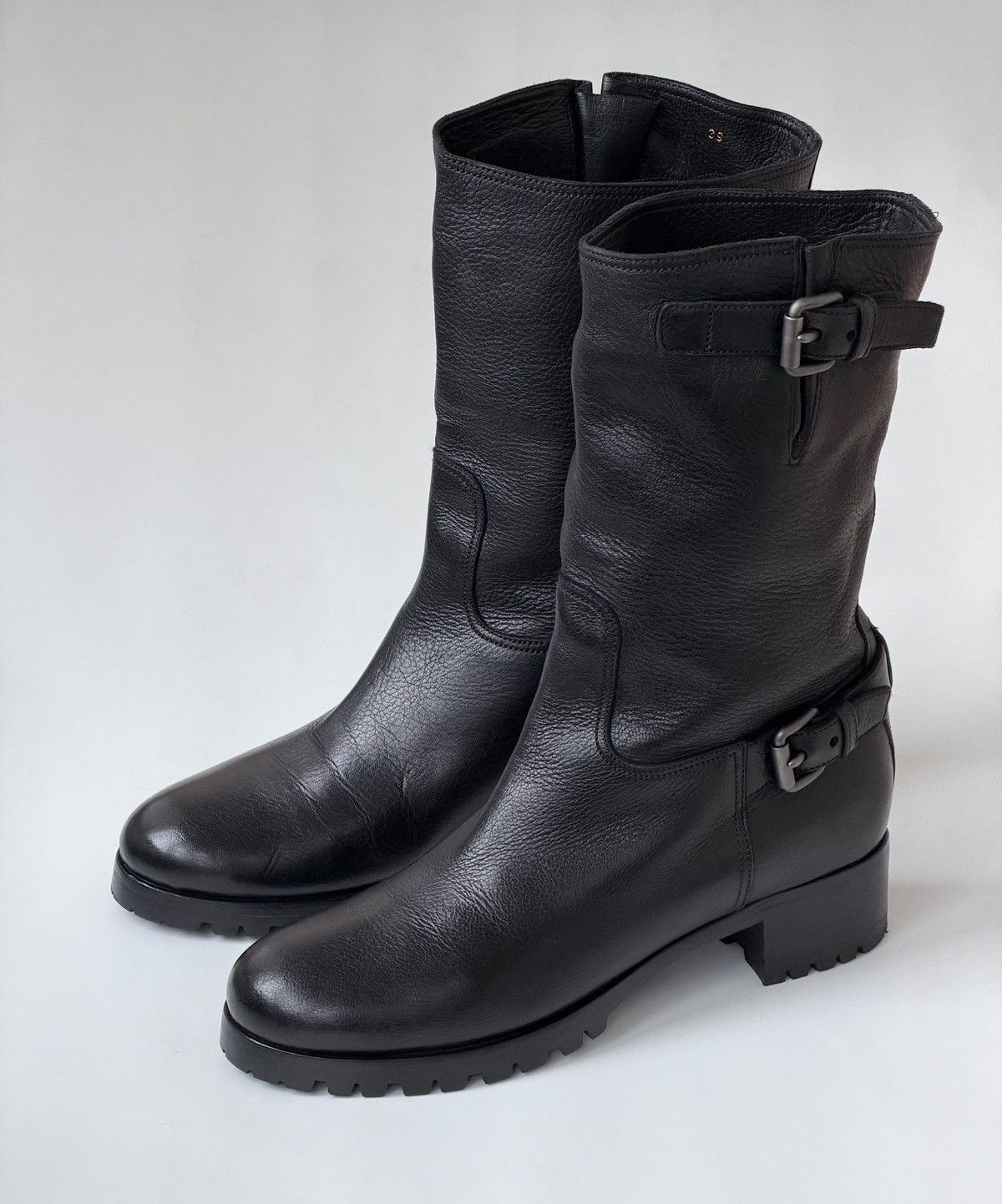 Prada PRADA FW 2014 Biker Buckle Leather Boots miu miu runway logo Size US 9 / IT 39 - 7 Thumbnail