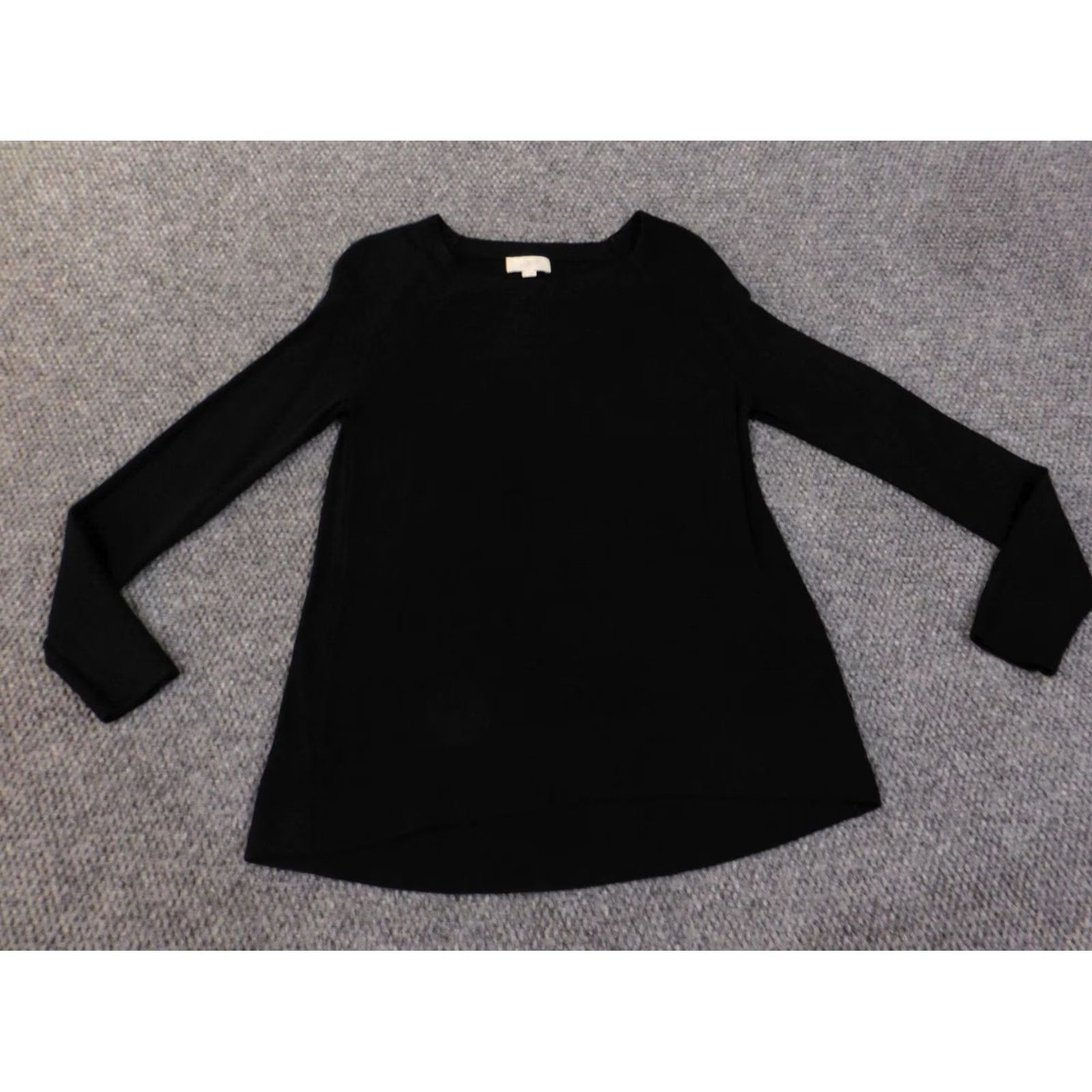 Loft LOFT Sweater Pullover Women Medium Black Knit Cotton Rayon Crew Neck Long Sleeve Knit Pattern Regular Size M Size M / US 6-8 / IT 42-44 - 2 Thumbnail