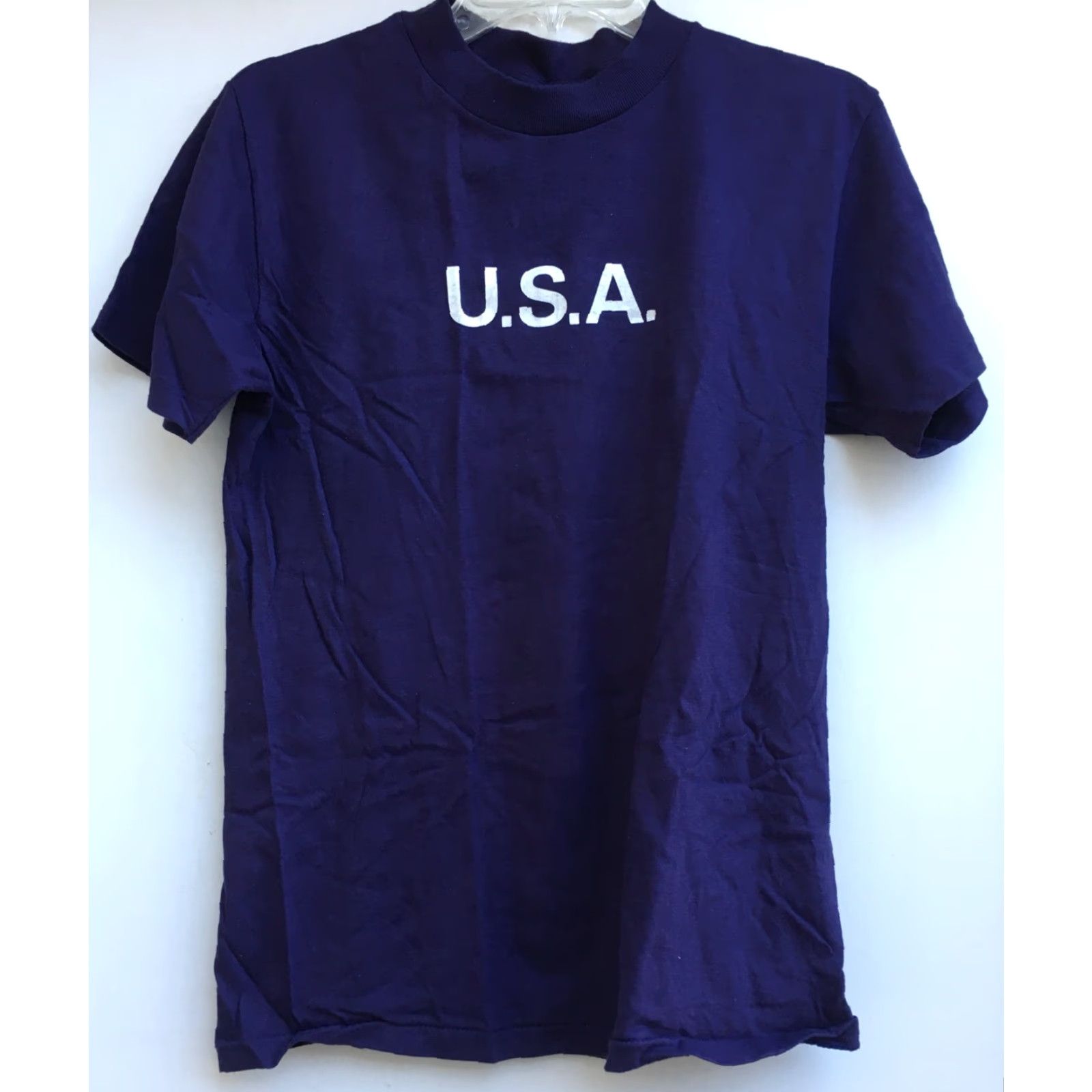 Anvil VINTAGE Anvil USA T-Shirt Blue M Graphic Tee Men 70s 1970s 1980s USA Front Back John Leli Cracking N Navy Blue White Lettering Short Sleeve Size M Size US M / EU 48-50 / 2 - 5 Thumbnail