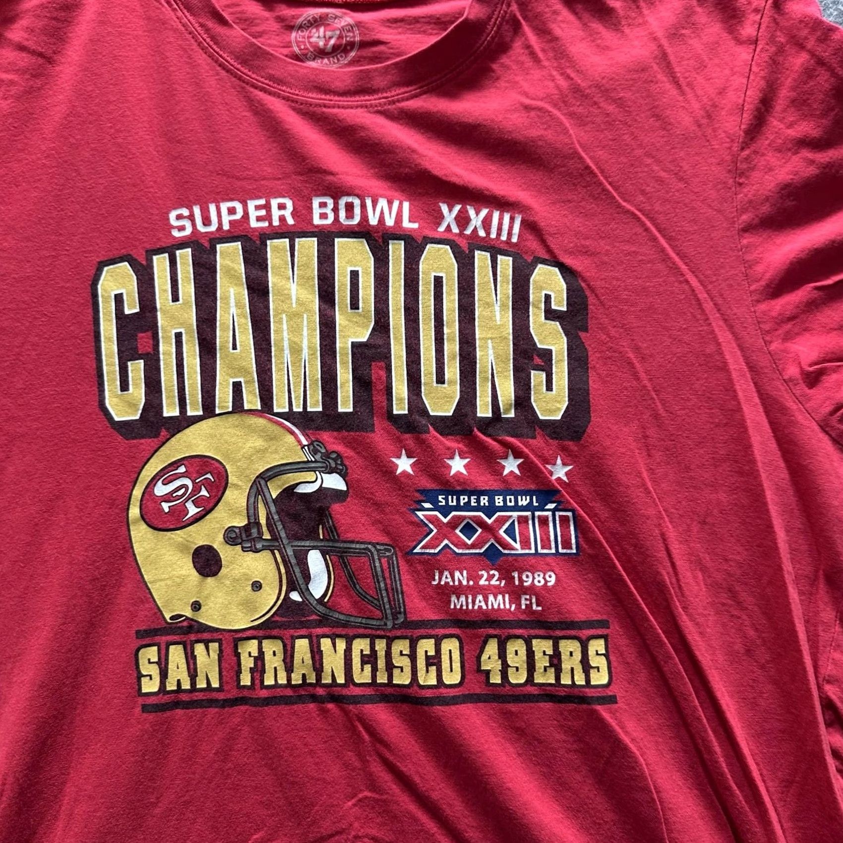 47 47 Brand Shirt Mens L Red San Francisco 49ers Champions Tee Crewneck Tagless Crew Neck Graphic Print Jersey Short Sleeve Size US L / EU 52-54 / 3 - 3 Thumbnail
