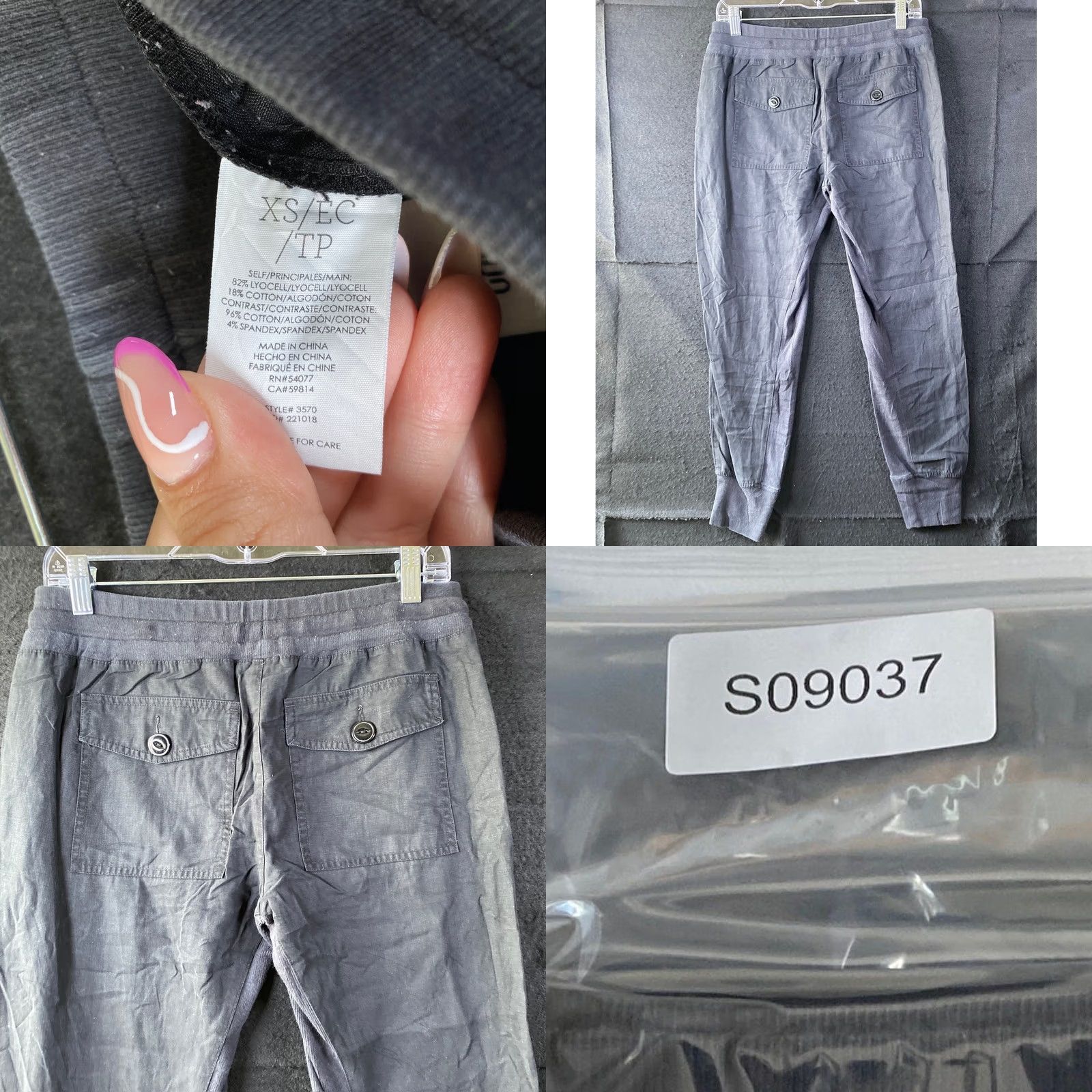 Vintage Cabi Jogger Pants Gray Drawstring Pockets Twill Cotton Blend XS Regular Size 24" / US 00 / IT 34 - 8 Thumbnail
