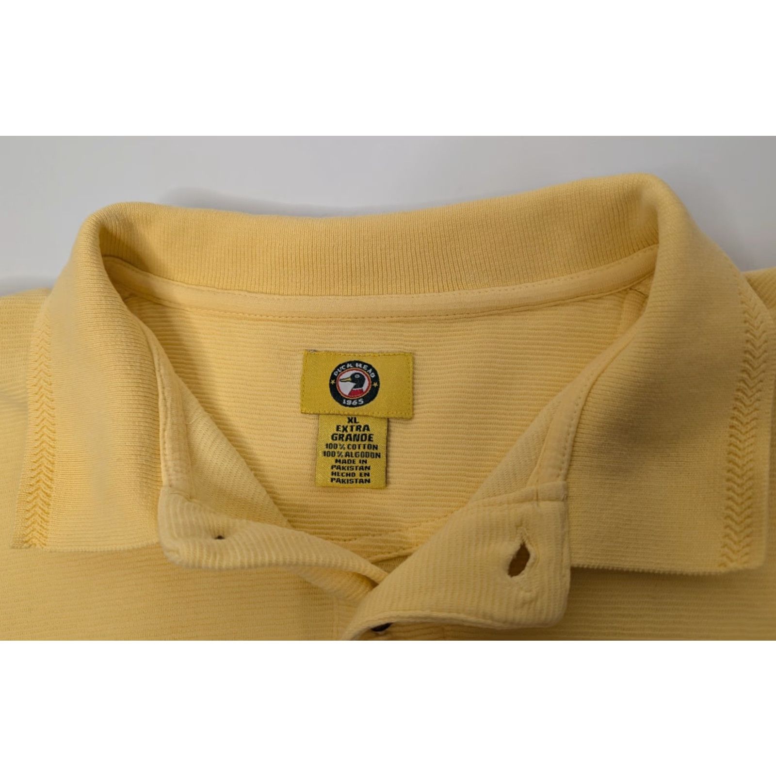 Vintage VINTAGE Duck Head Polo Shirt Men XL Yellow Short Sleeve Collared Knit 100% Cotton 90s Classic Preppy Designer Golf Casual Mens Size US XL / EU 56 / 4 - 7 Thumbnail
