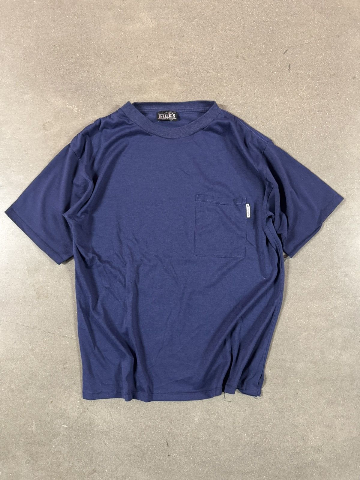 Other Vintage Kick's Made in USA Navy Blue Pocket T-Shirt Size US L / EU 52-54 / 3 - 1 Thumbnail