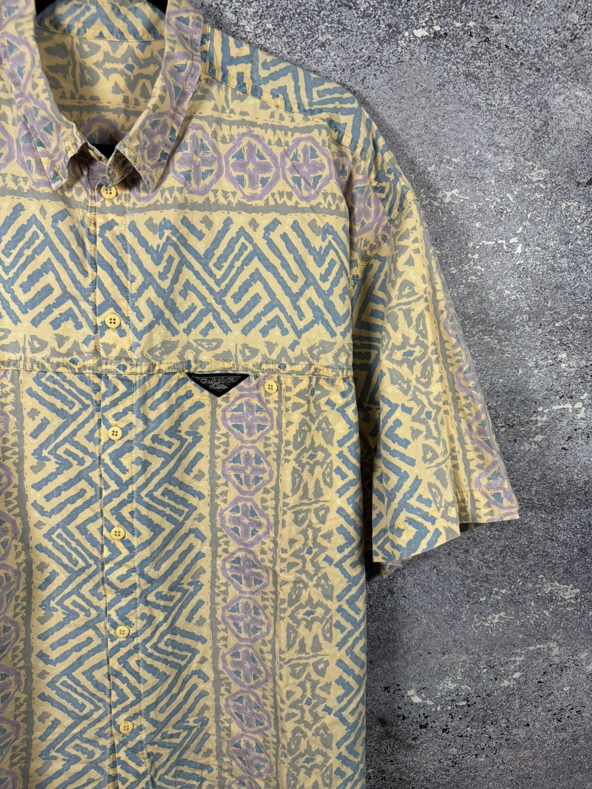 Quiksilver × Vintage 90’s Vintage Quiksilver AOP Aztec Surf USA Corduroy Shirt Size US XXL / EU 58 / 5 - 4 Thumbnail
