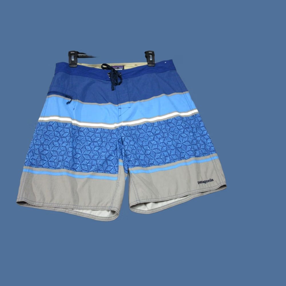 Patagonia Patagonia Board Shorts Mens 34 Blue Wavefarer Swim Surf Drawstring Worn Wear Size US 34 / EU 50 - 1 Thumbnail