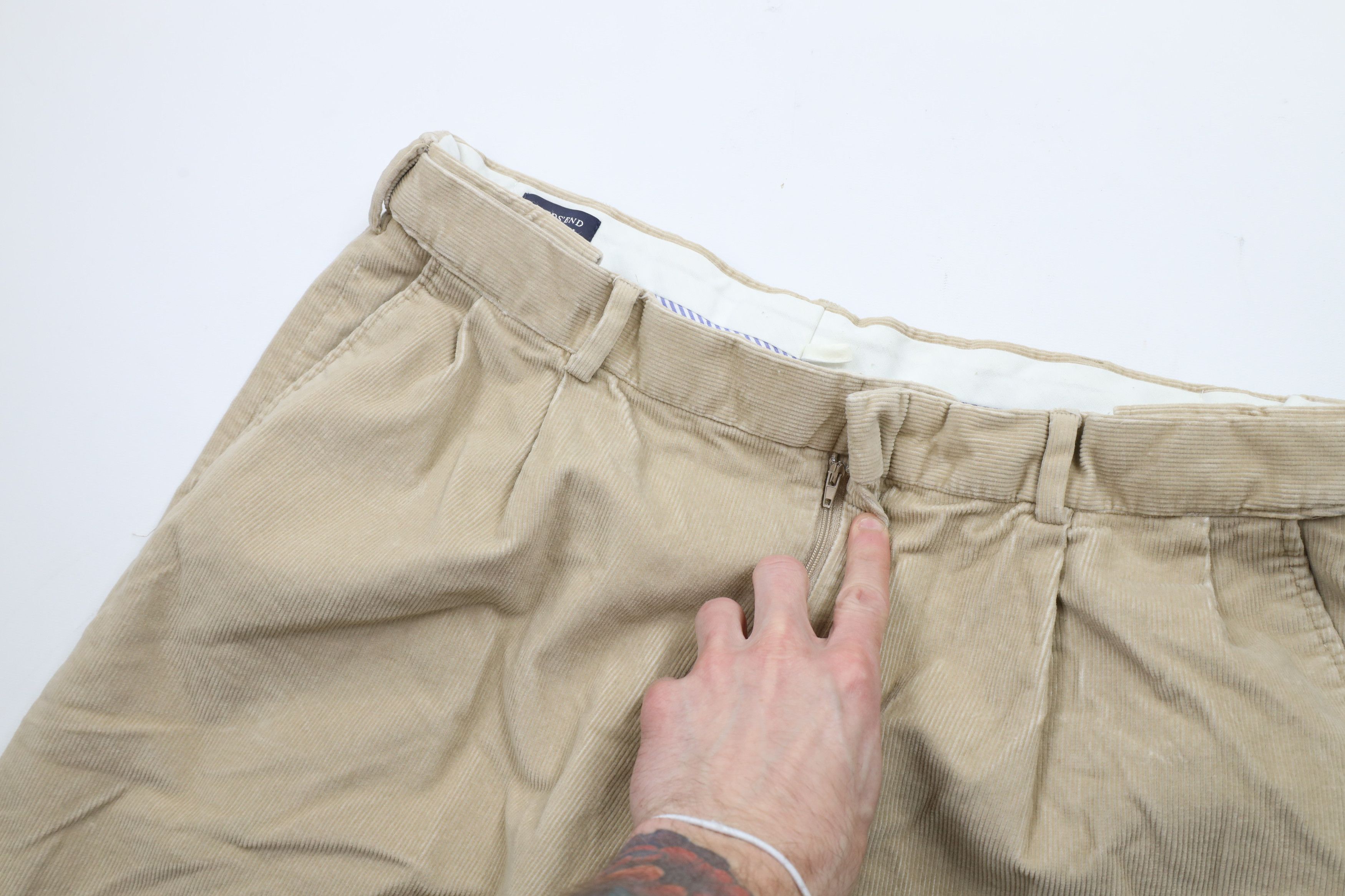 Lands' End × Vintage Vintage Lands End Cuffed Wide Leg Corduroy Chino Pants Size US 38 / EU 54 - 6 Thumbnail
