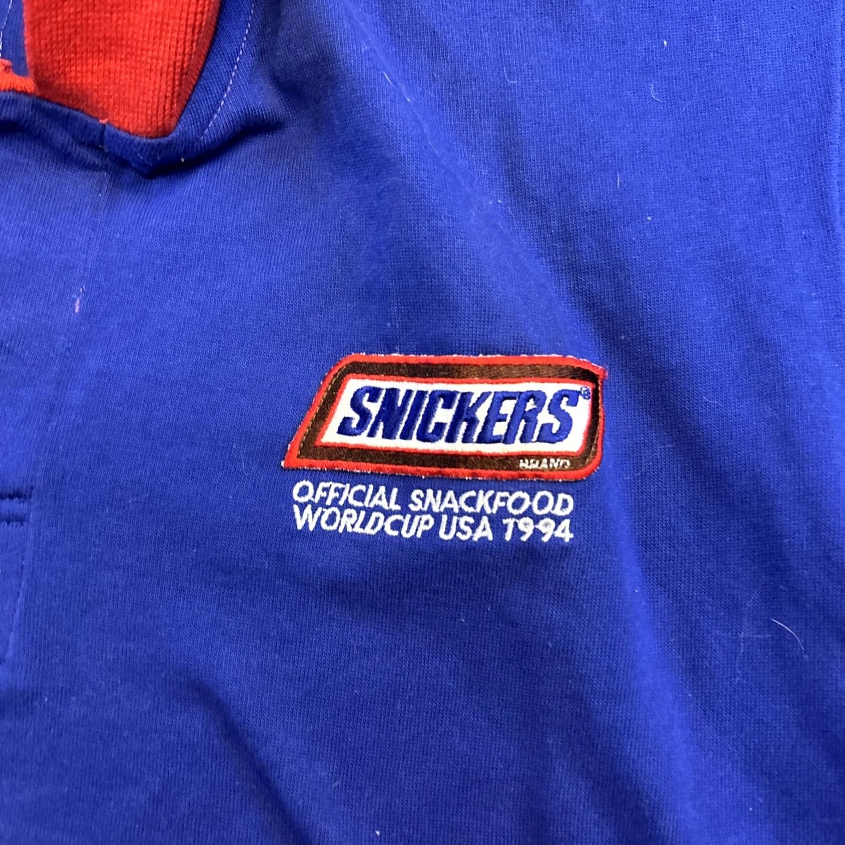 Vintage VINTAGE Snickers Promo World Cup USA 1994 Fits Medium Boxy Blue Polo Shirt 90s Shirt Mens Blue Polo 1990s USA USA 1994 Snickers World Cup Shirt Size US M / EU 48-50 / 2 - 2 Thumbnail