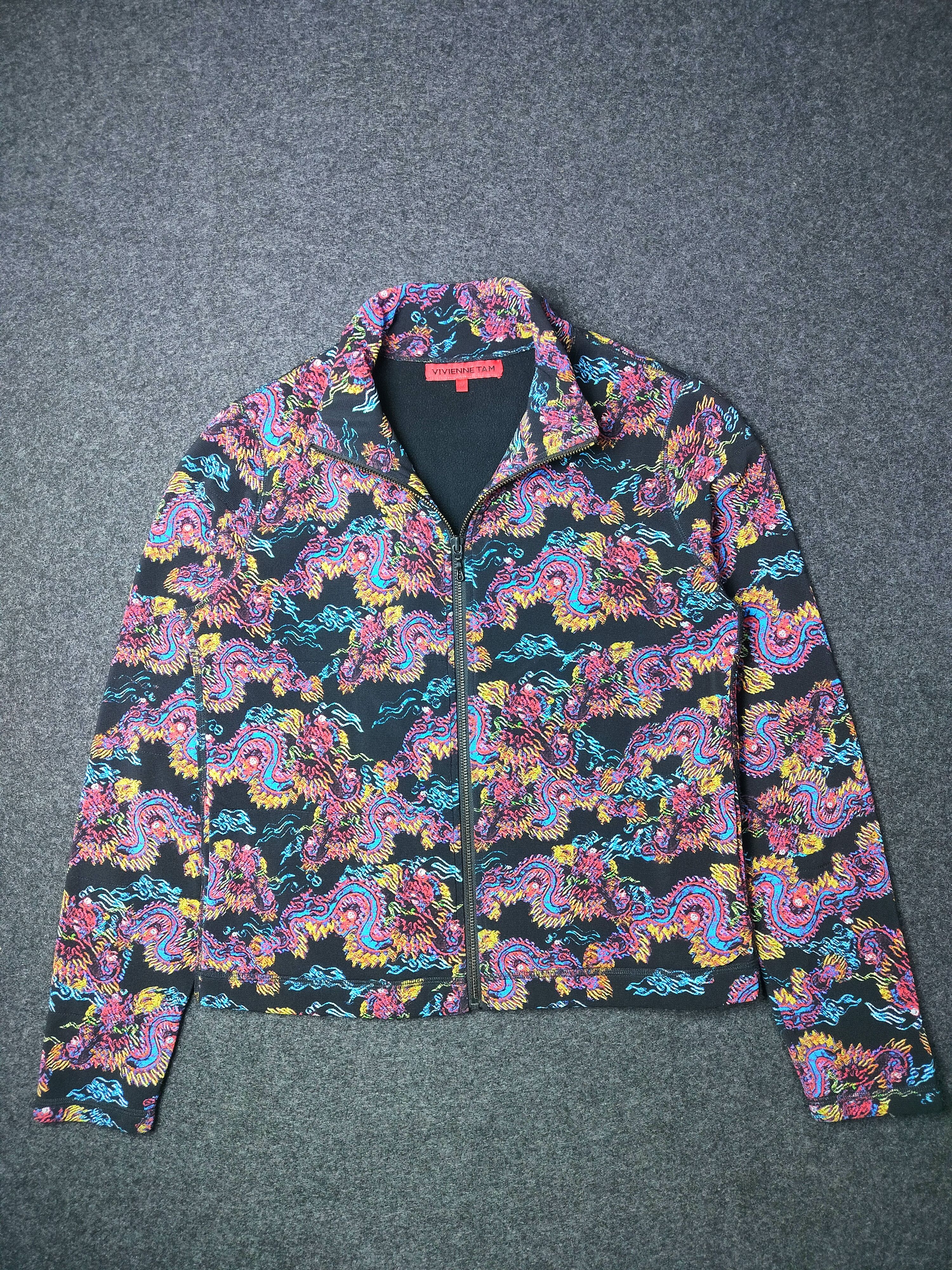 Vivienne Tam Rare Vivienne Tam Dragon All Over Print Zip Up Jacket Size M / US 6-8 / IT 42-44 - 3 Thumbnail