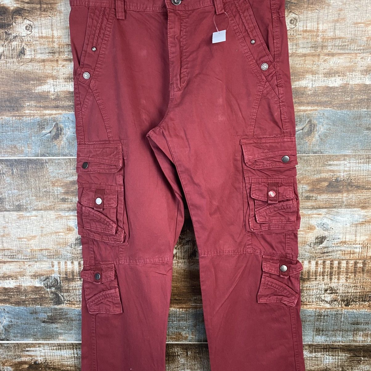 DL Japanese Brand Red Cargo Multipocket Pants #C1007