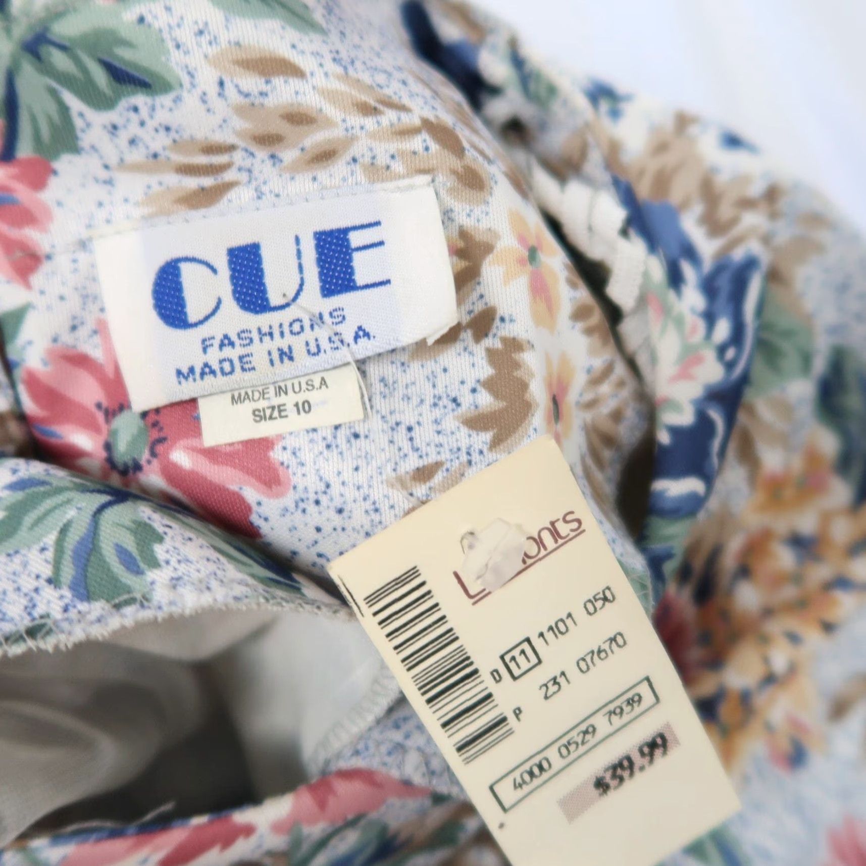 Vintage VINTAGE Cue 80s Midi Dress Knots Blue Pink Grey Floral Bohemian 10 Womens Size L / US 10 / IT 46 - 5 Thumbnail