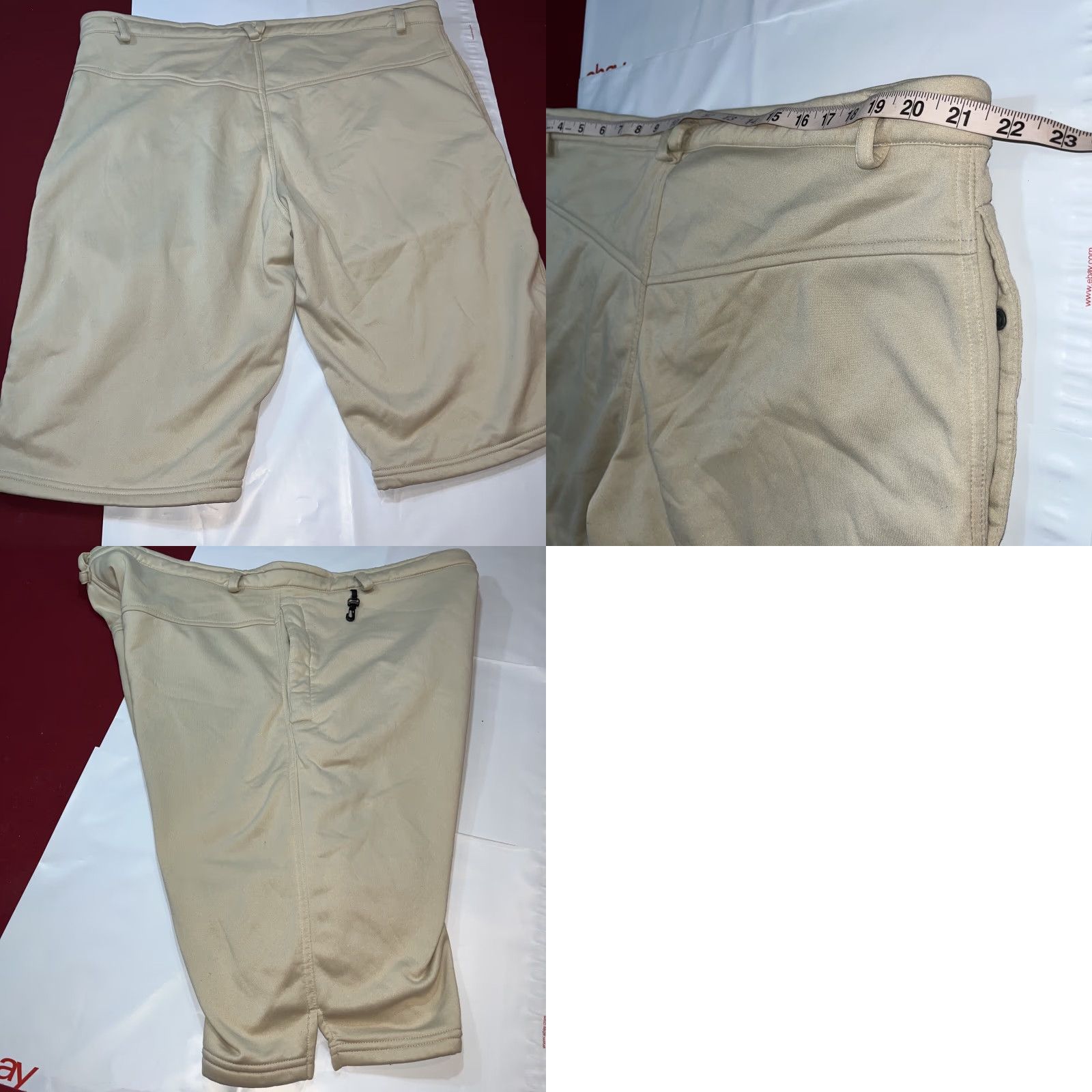 686 VINTAGE 686 TAN Shorts Mens XL SOFT Polyester SNAP FLY outdoor Snap Pockets 13” inseam XL Size US 36 / EU 52 - 9 Thumbnail