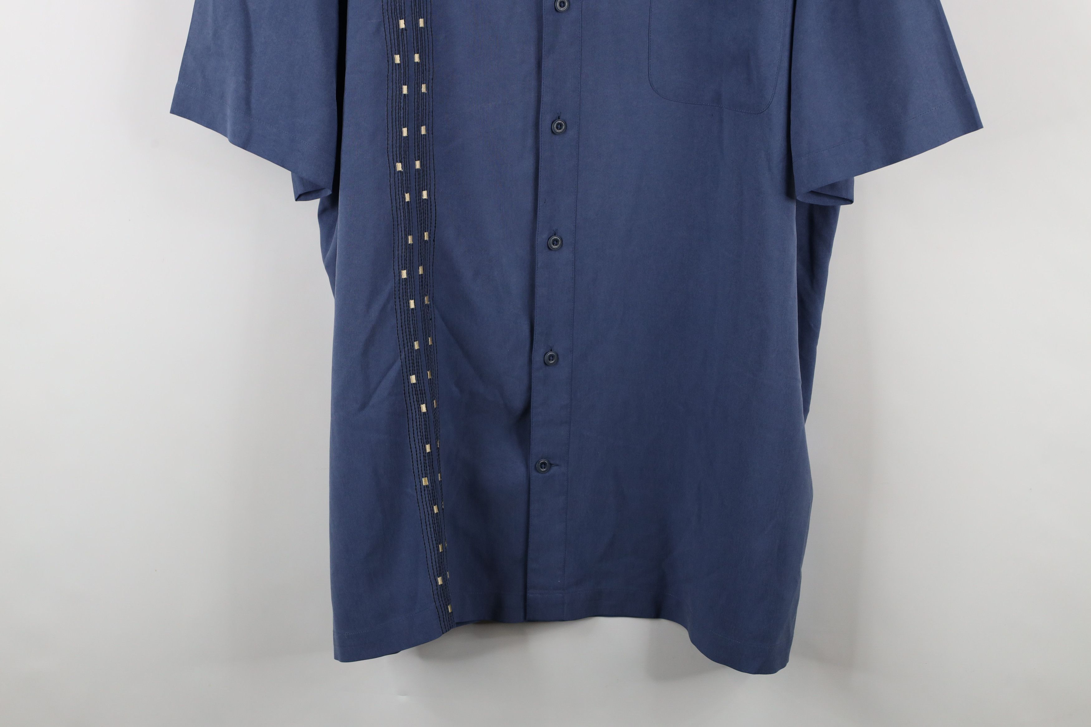 Nat Nast × Vintage Nat Nast Luxury Originals Geometric Silk Button Shirt Blue Size US XL / EU 56 / 4 - 3 Thumbnail