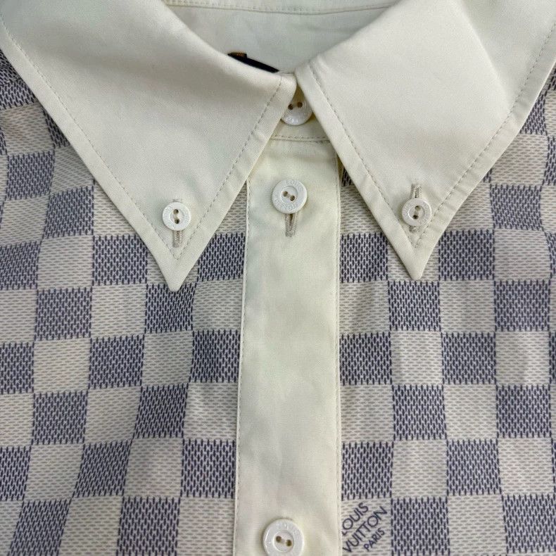 Louis Vuitton Louis Vuitton Grey and white checkerboard leather logo shir Size US XXS / EU 40 - 7 Thumbnail