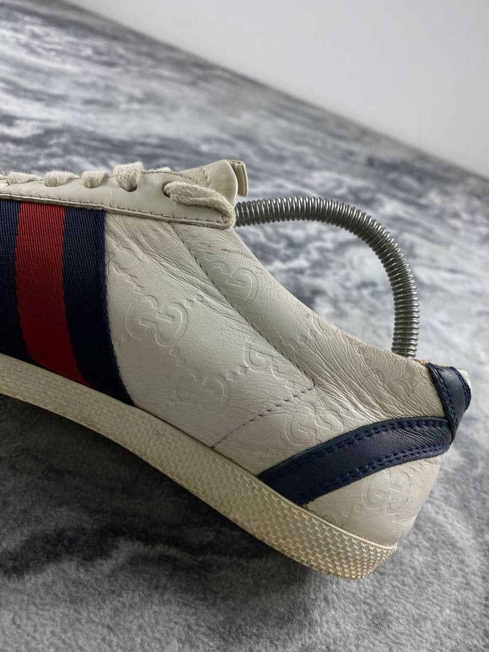 Gucci Gucci Ace Leather GG Sneaker Women Size 35 White Size US 5 / IT 35 - 11 Thumbnail