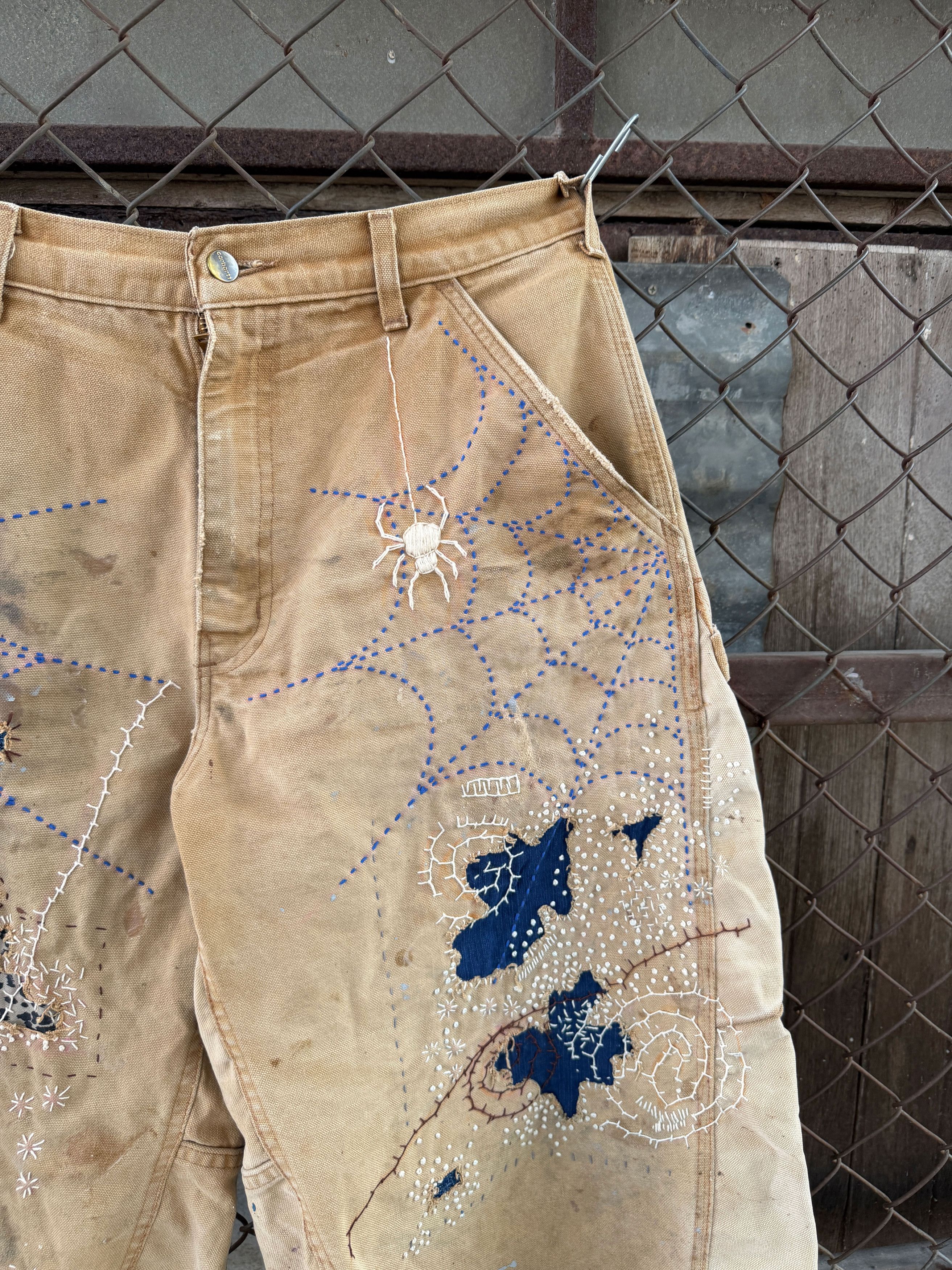 Japanese Brand Boro Patchwork Carhartt Carpenter Size US 33 - 3 Thumbnail