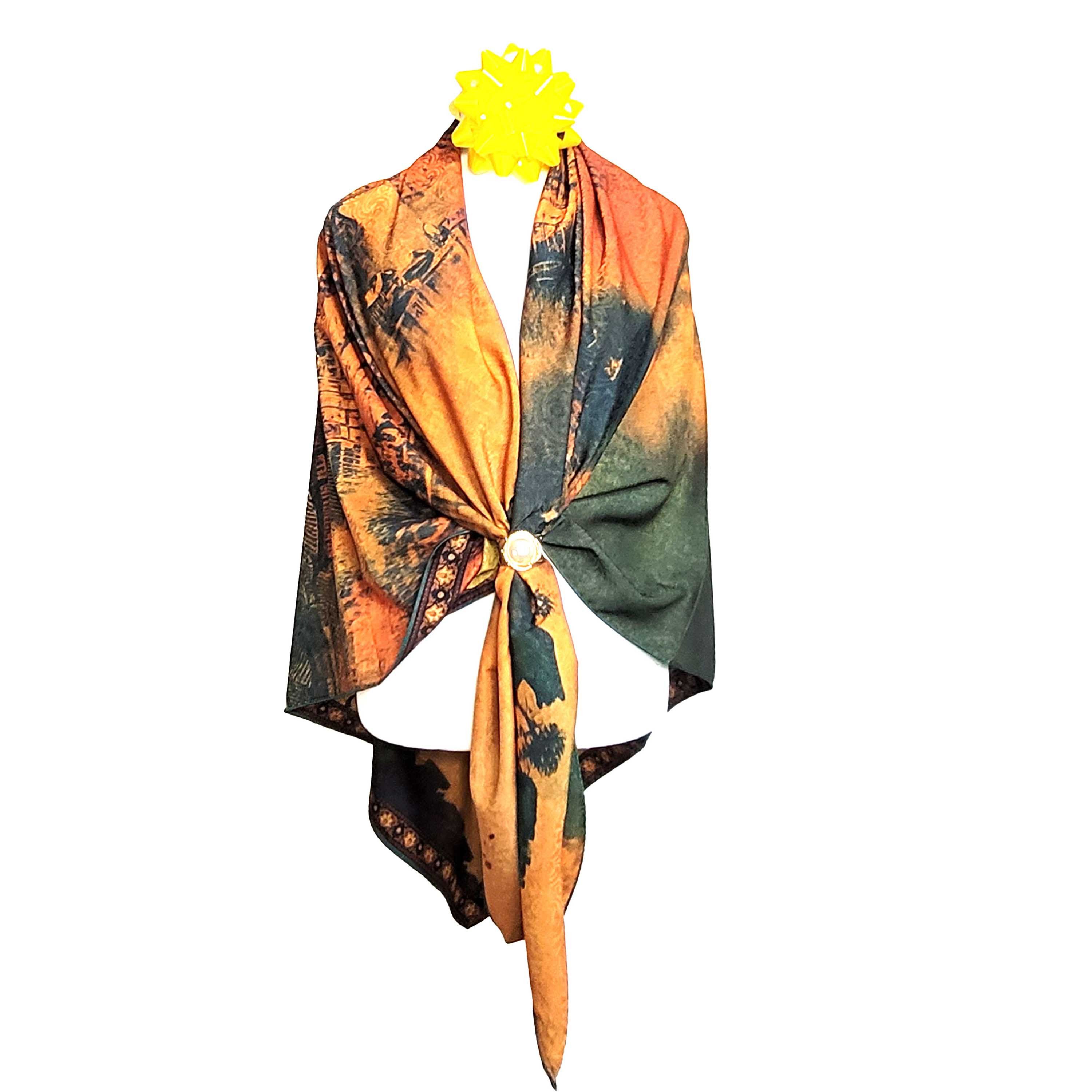 Other NWT Double Sided Silk Scarf 52"x52" Large Square Wrap 3216 Size ONE SIZE - 4 Thumbnail