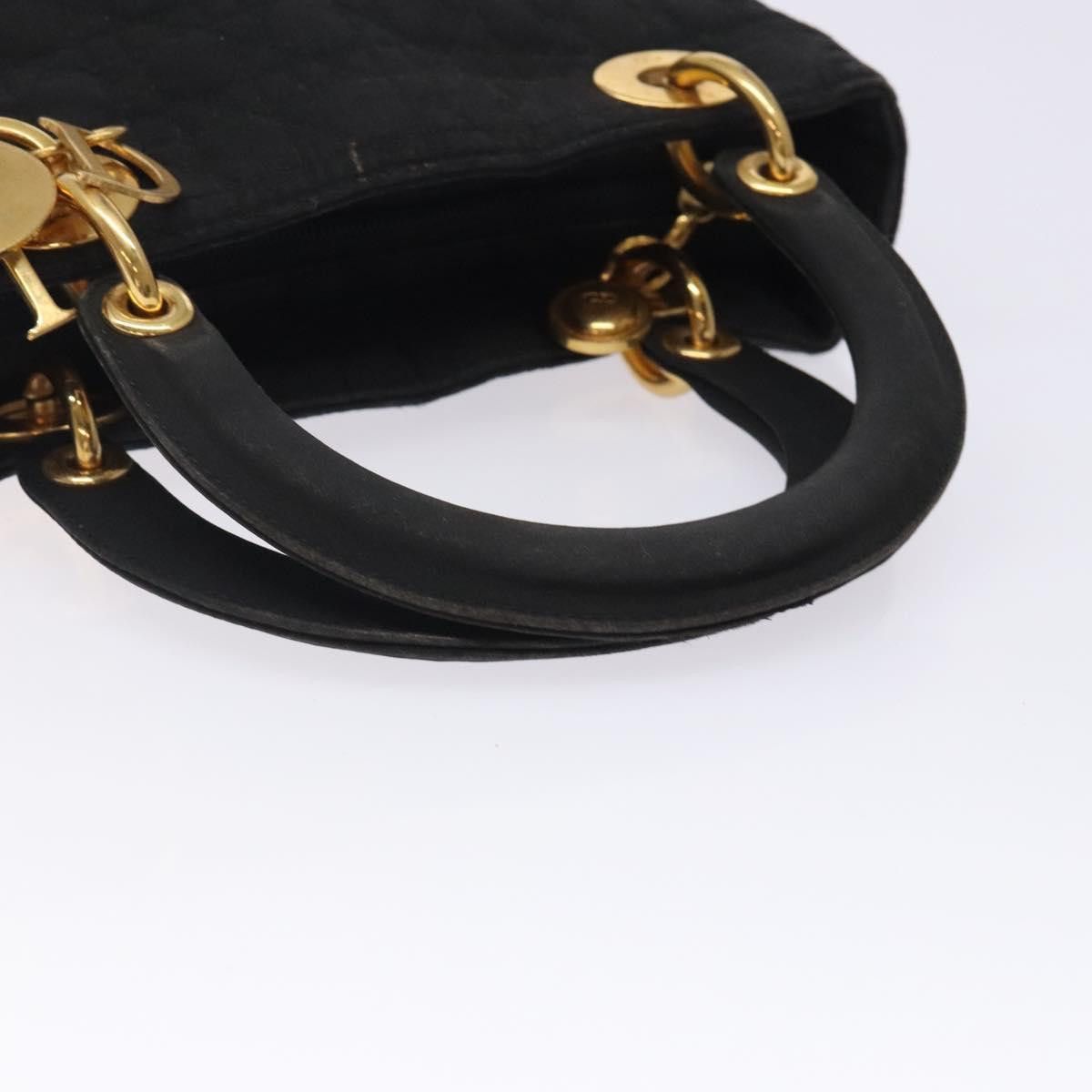 Dior DIOR Canage Hand Bag Nylon Black Gold Size ONE SIZE - 7 Thumbnail