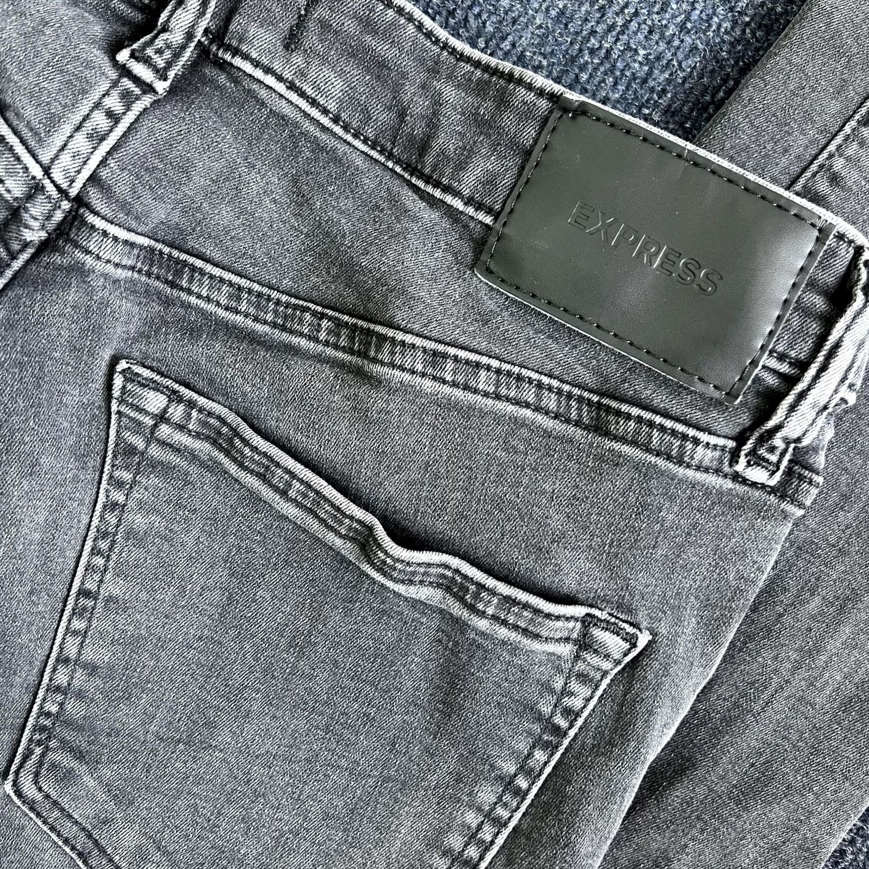 Express Express Skinny Jeans Mens 31x32 Medium Gray Denim Slim Fit Stretch Casual Jeans Size US 31 - 2 Thumbnail