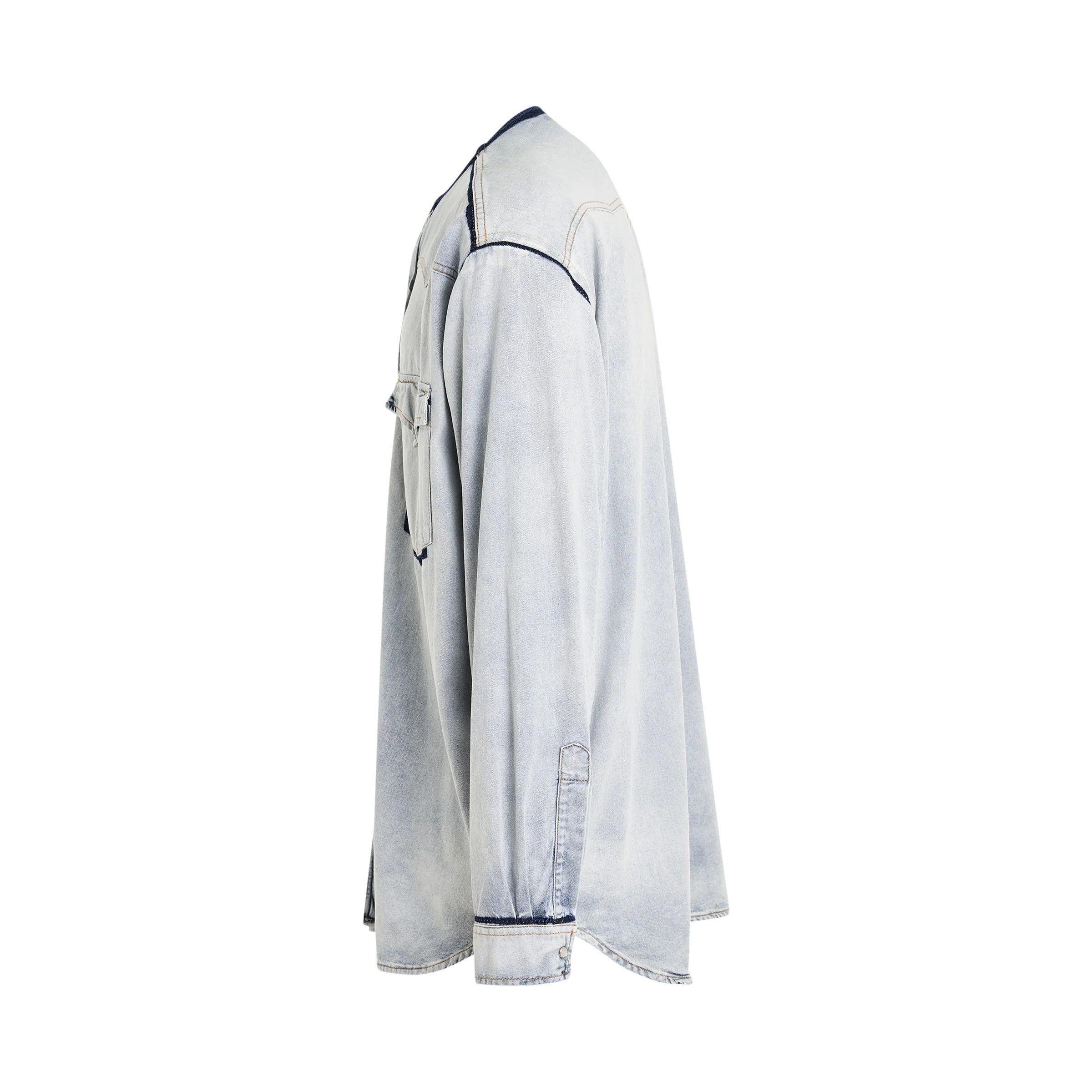 Maison Margiela o1mris0824 Denim Overshirt in White Size US M / EU 48-50 / 2 - 3 Thumbnail