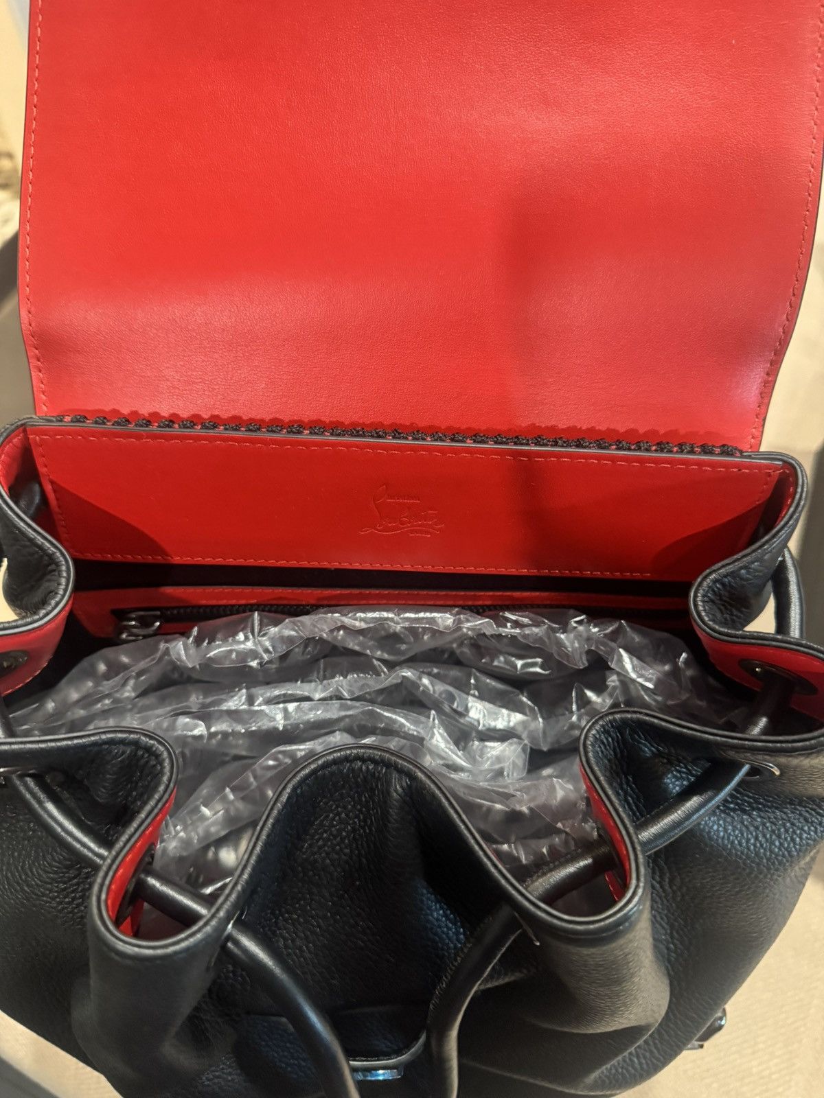 Christian Louboutin Black and Red Christian Louboutin Leather Backpack Size ONE SIZE - 3 Thumbnail
