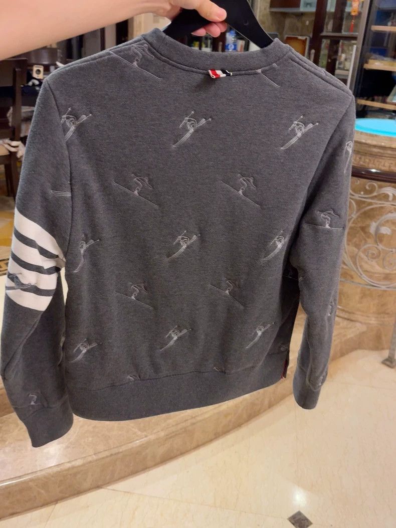 Thom Browne Thom Browne Gray ski embroidered hoodie Size US L / EU 52-54 / 3 - 8 Thumbnail