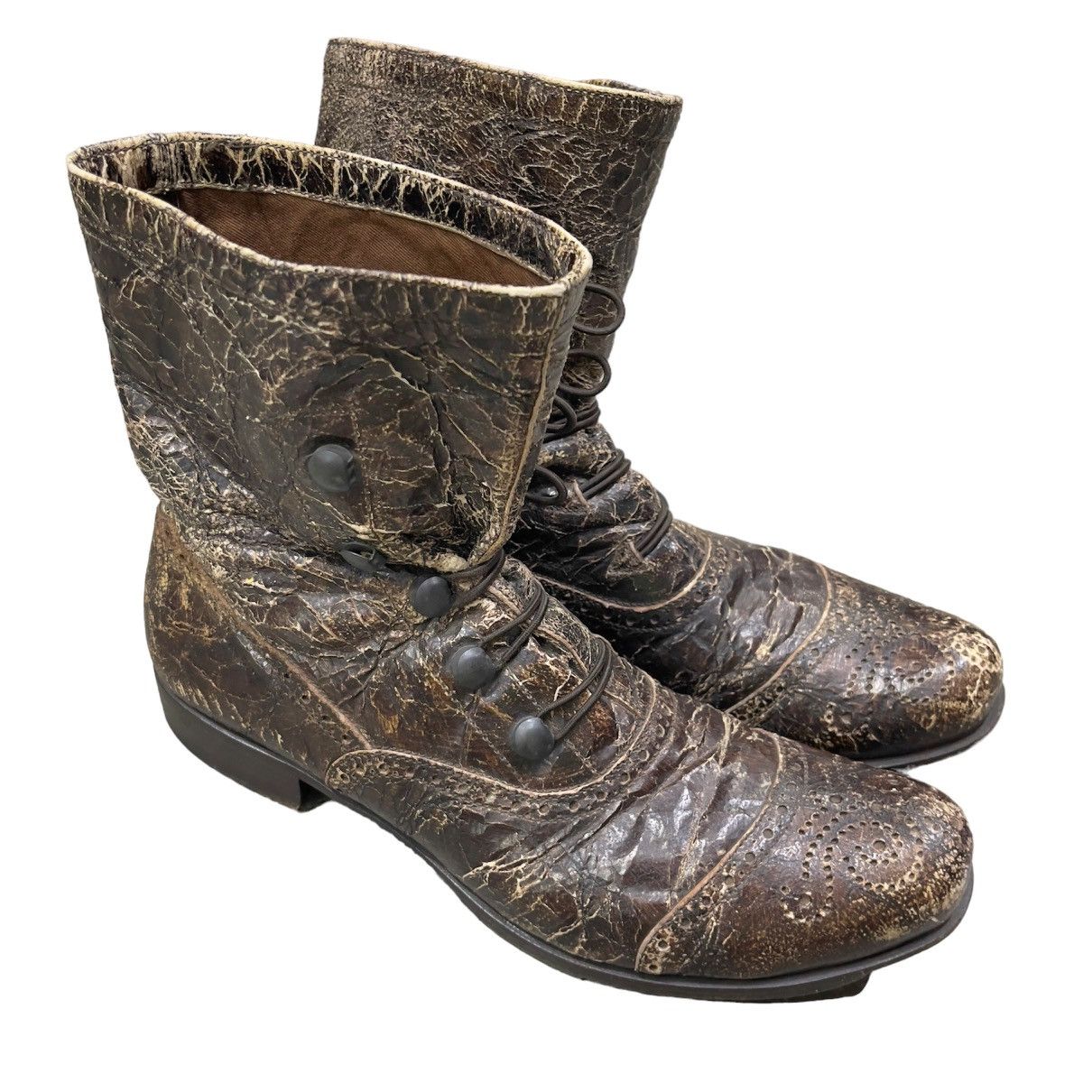 Gianni Barbato Very rare gianni barbato destroyed leather boots Size US 8.5 / EU 41-42 - 9 Thumbnail
