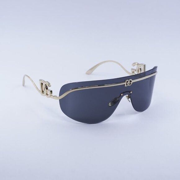 Dolce & Gabbana Dolce & Gabbana DG2320 02/87 Sunglasses Shiny Gold Shield Size ONE SIZE - 4 Thumbnail