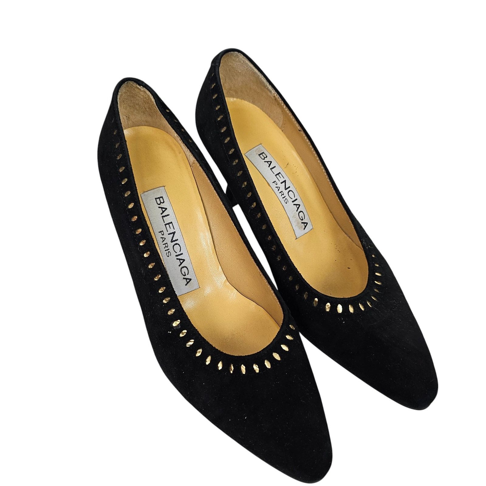 Balenciaga Balenciaga Womens Black Suede Heels Closed Toe Pumps Size 5 Size US 5 / IT 35 - 2 Thumbnail