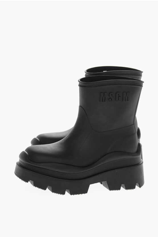 MSGM og1mm0724 Carrion Sole Rubber Boots in Black Size US 7 / IT 37 - 2 Thumbnail