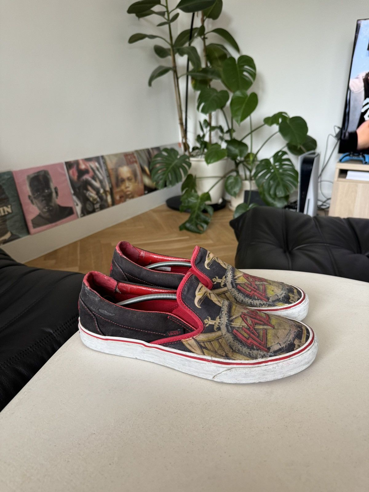 Vans Slayer x Vans Collab Vintage Y2k Rare Slip Ons Rock Metal Size US 11 / EU 44 - 4 Thumbnail