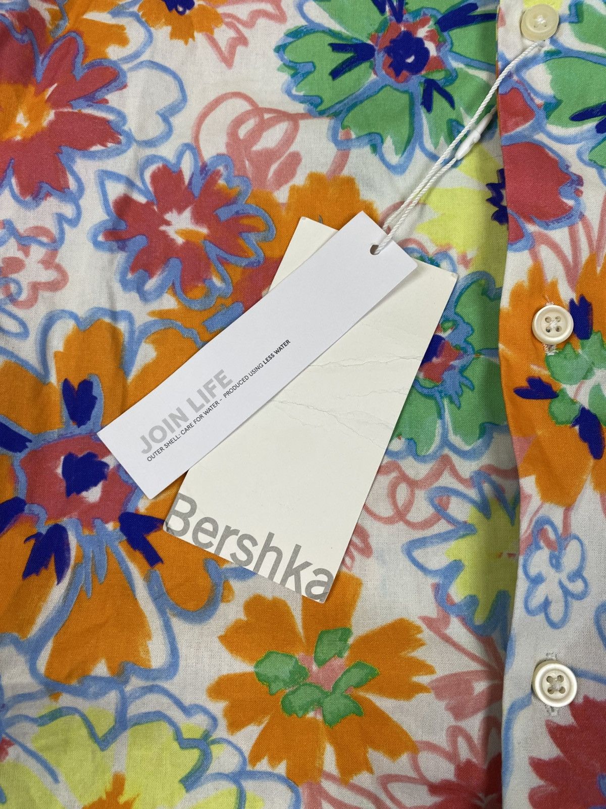 Bershka Bershka Hawaiian Shirt Flowers Art Multicolour Print Size: M Size US M / EU 48-50 / 2 - 2 Thumbnail